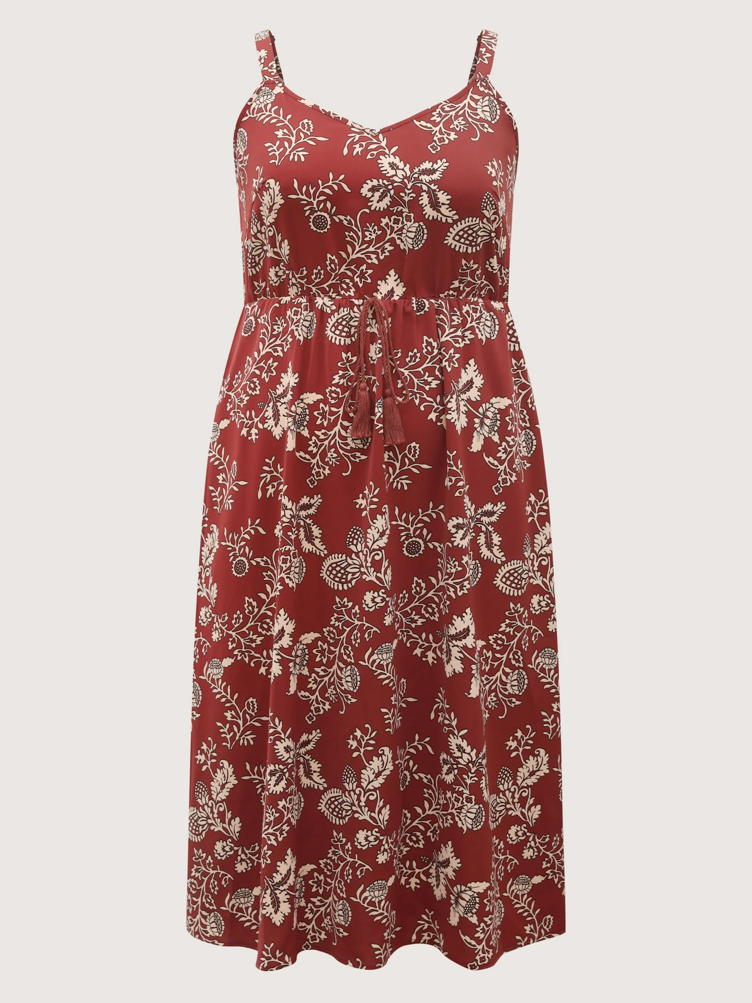 Floral Waist-Tie Pockets Maxi Dress - Image 8