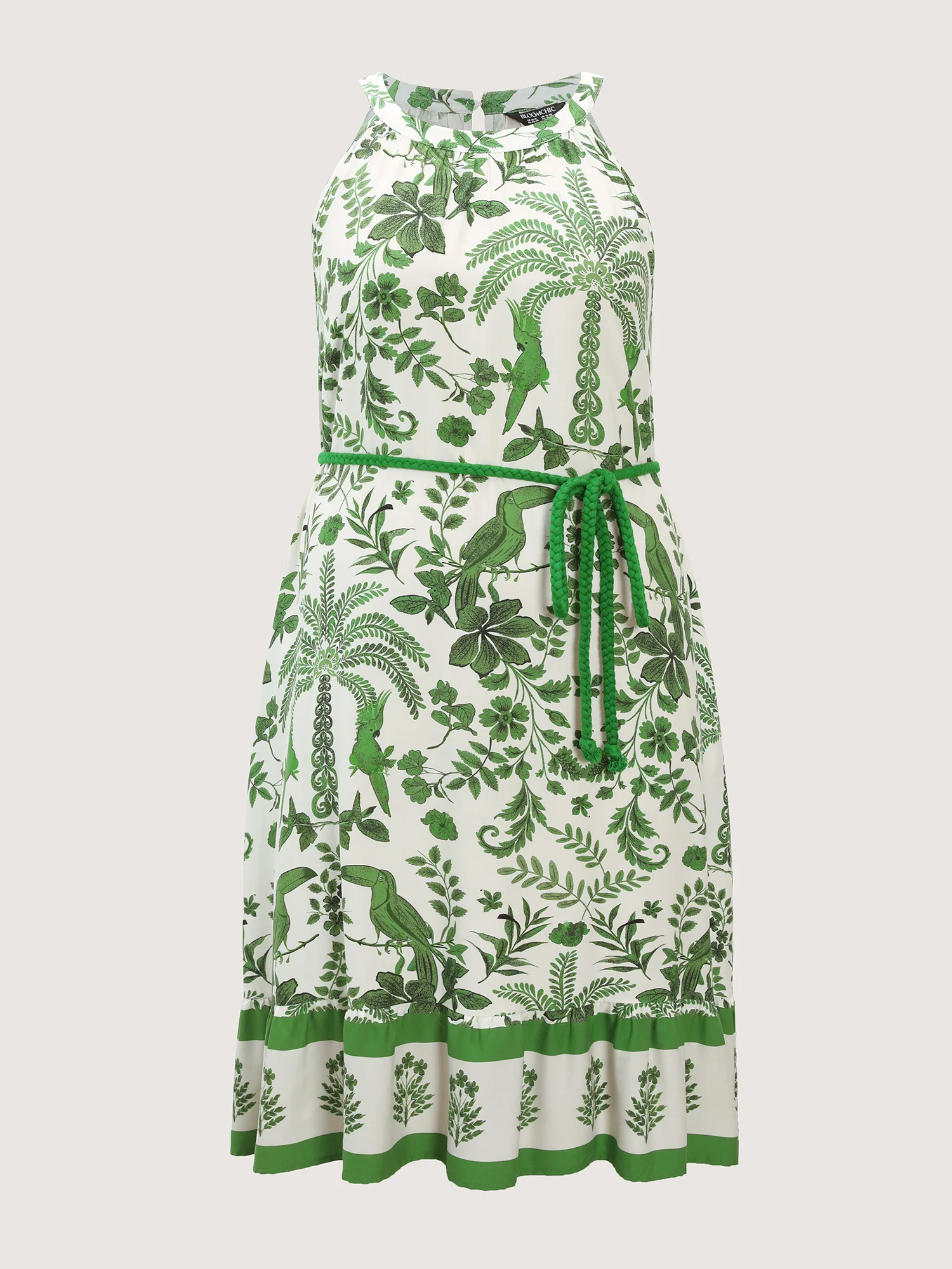 Floral Whisper Print Waist-Tie Midi Dress - Image 7