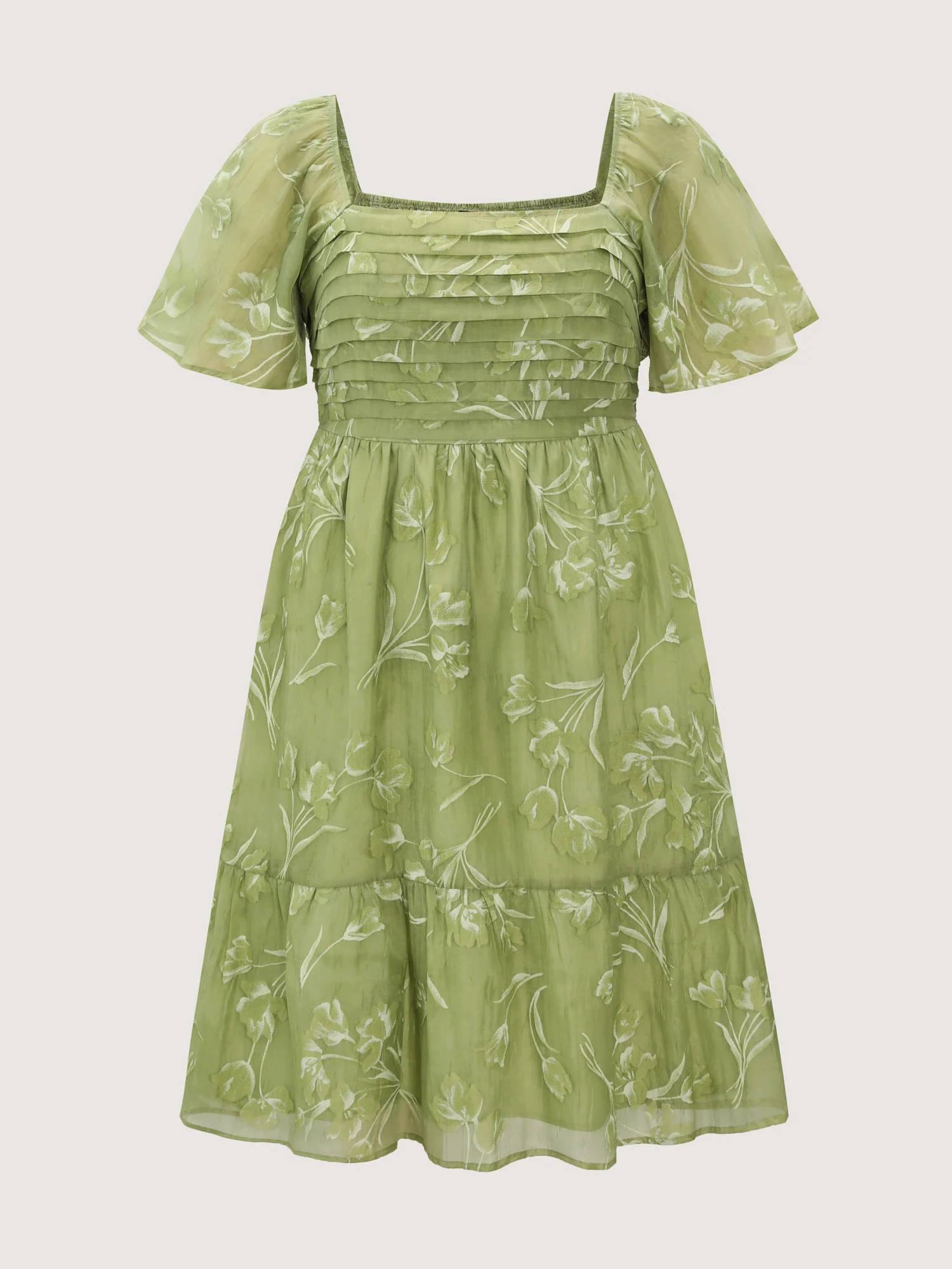 Floral Whispers Pleated Bodice Midi Dress - Image 7
