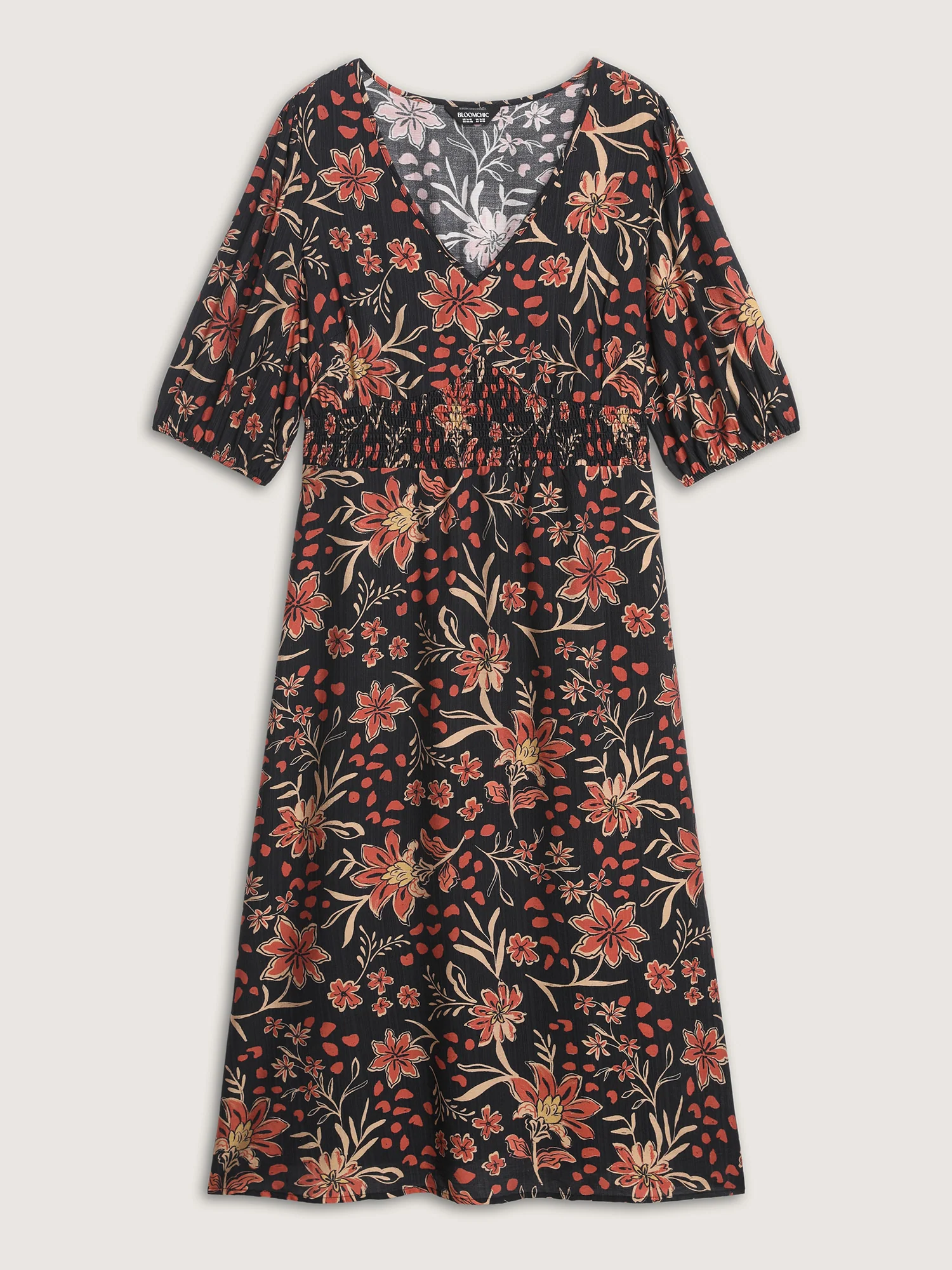 Floral Wide Shirred Waist Pocket Maxi Dress - Image 7