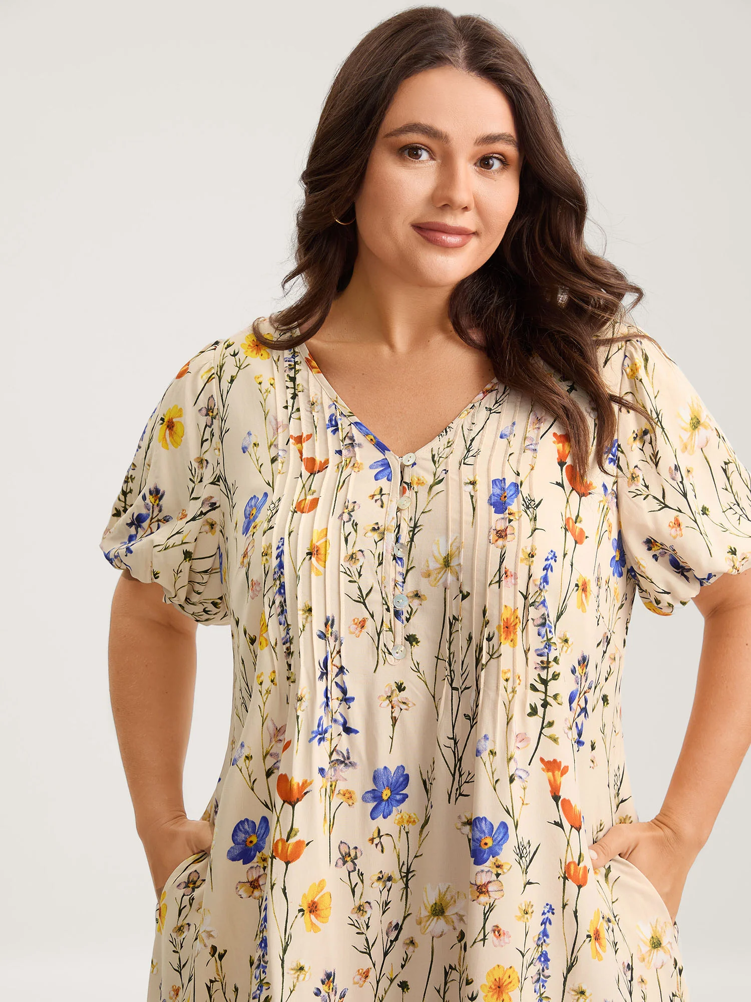 Florals Everywhere Toothpick Pleat Mini Dress - Image 2
