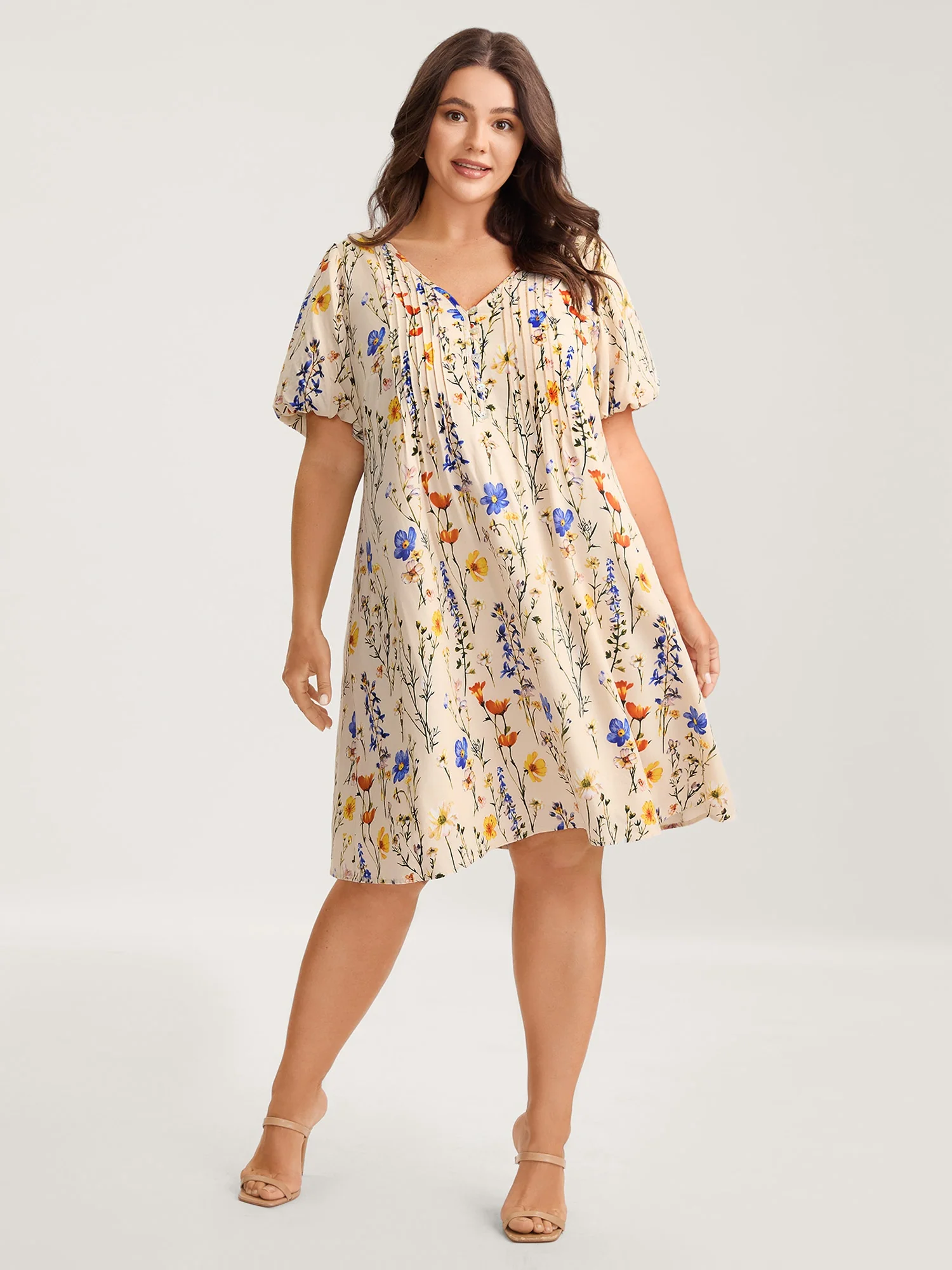 Florals Everywhere Toothpick Pleat Mini Dress - Image 3