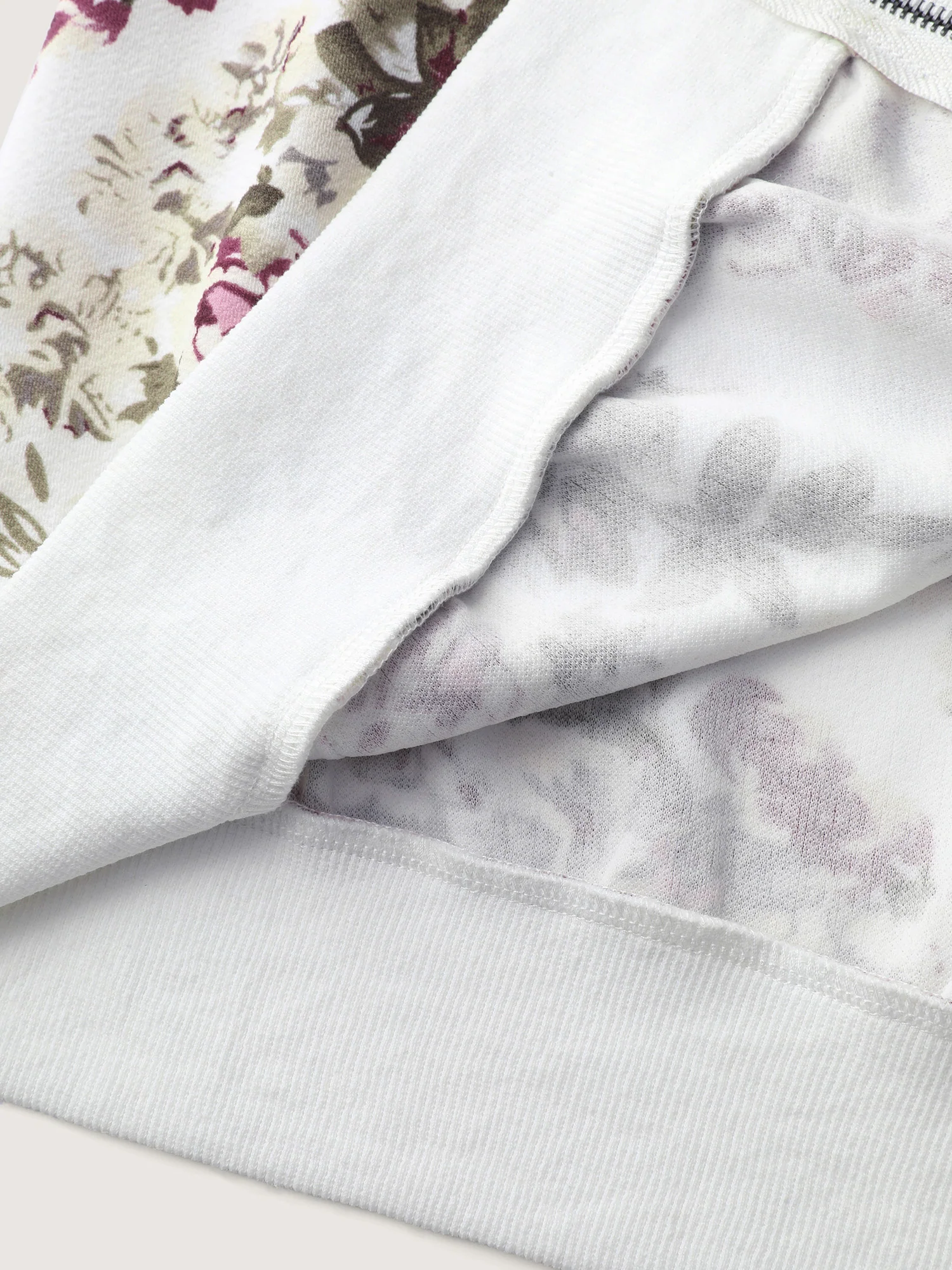 Flower Print Pockets Zipper Jacket - Image 7
