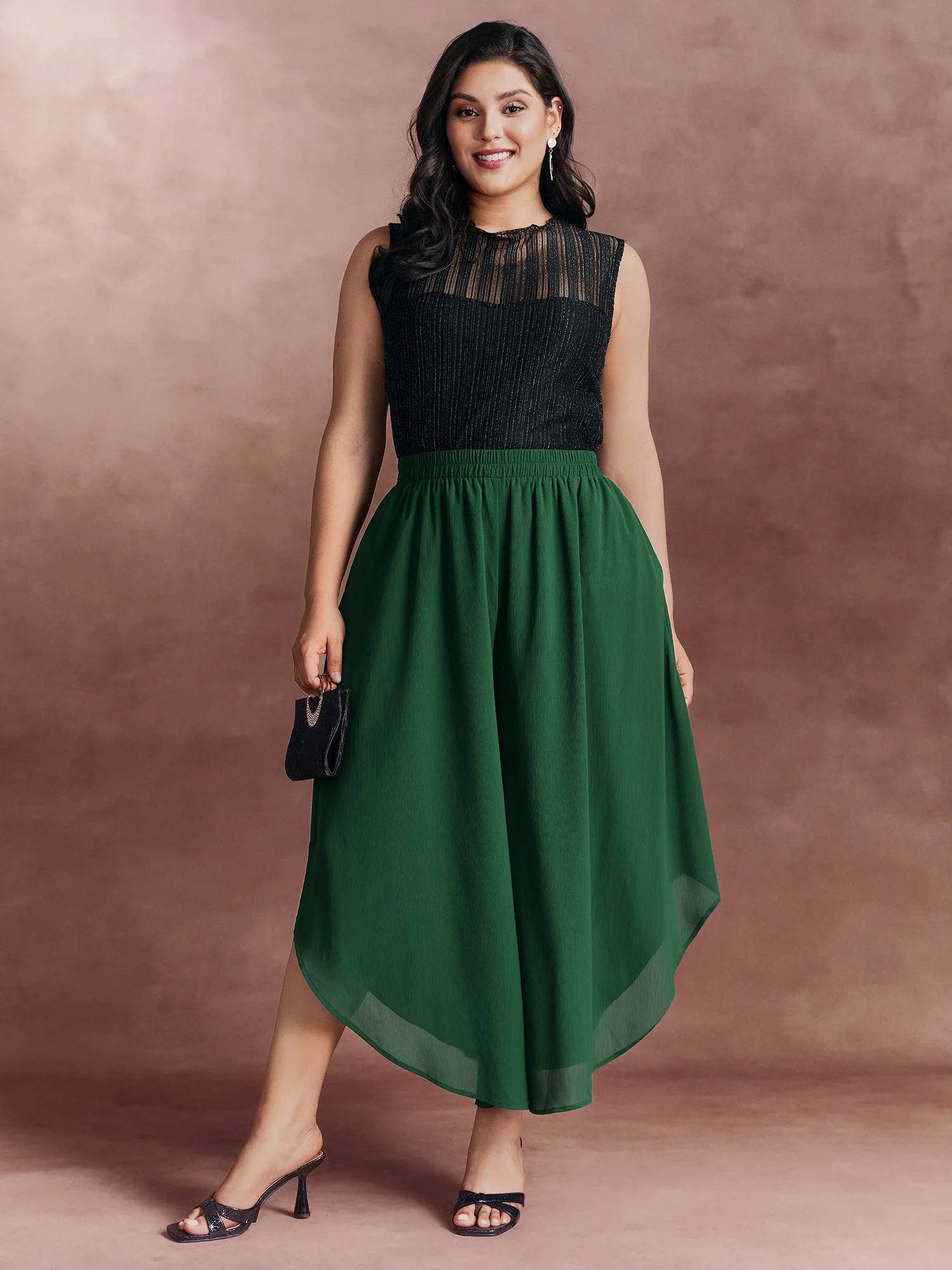 Flowy Lined Wide-Leg Pants - Image 2