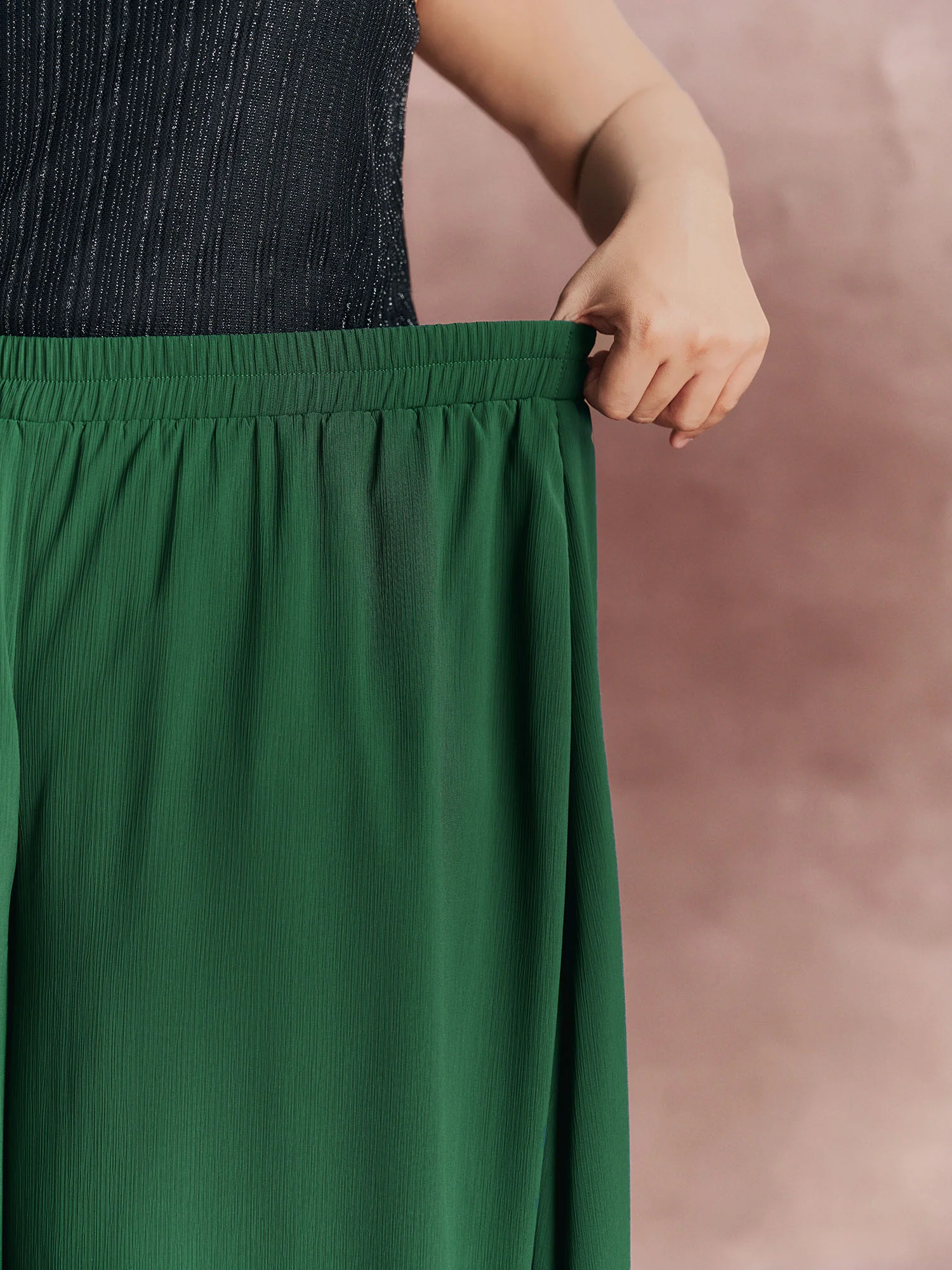 Flowy Lined Wide-Leg Pants - Image 4