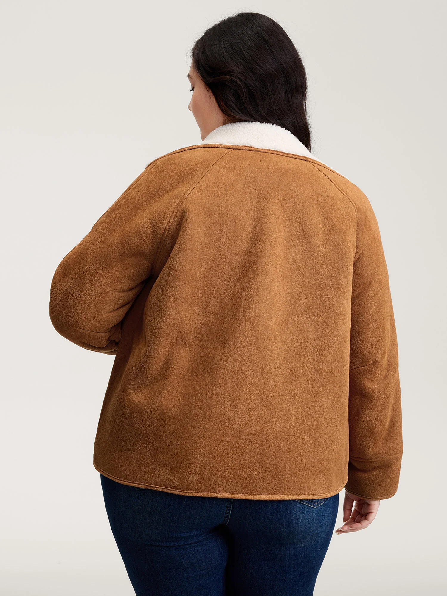 Fluffy Contrast Buttons Quilted Jacket - Image 5