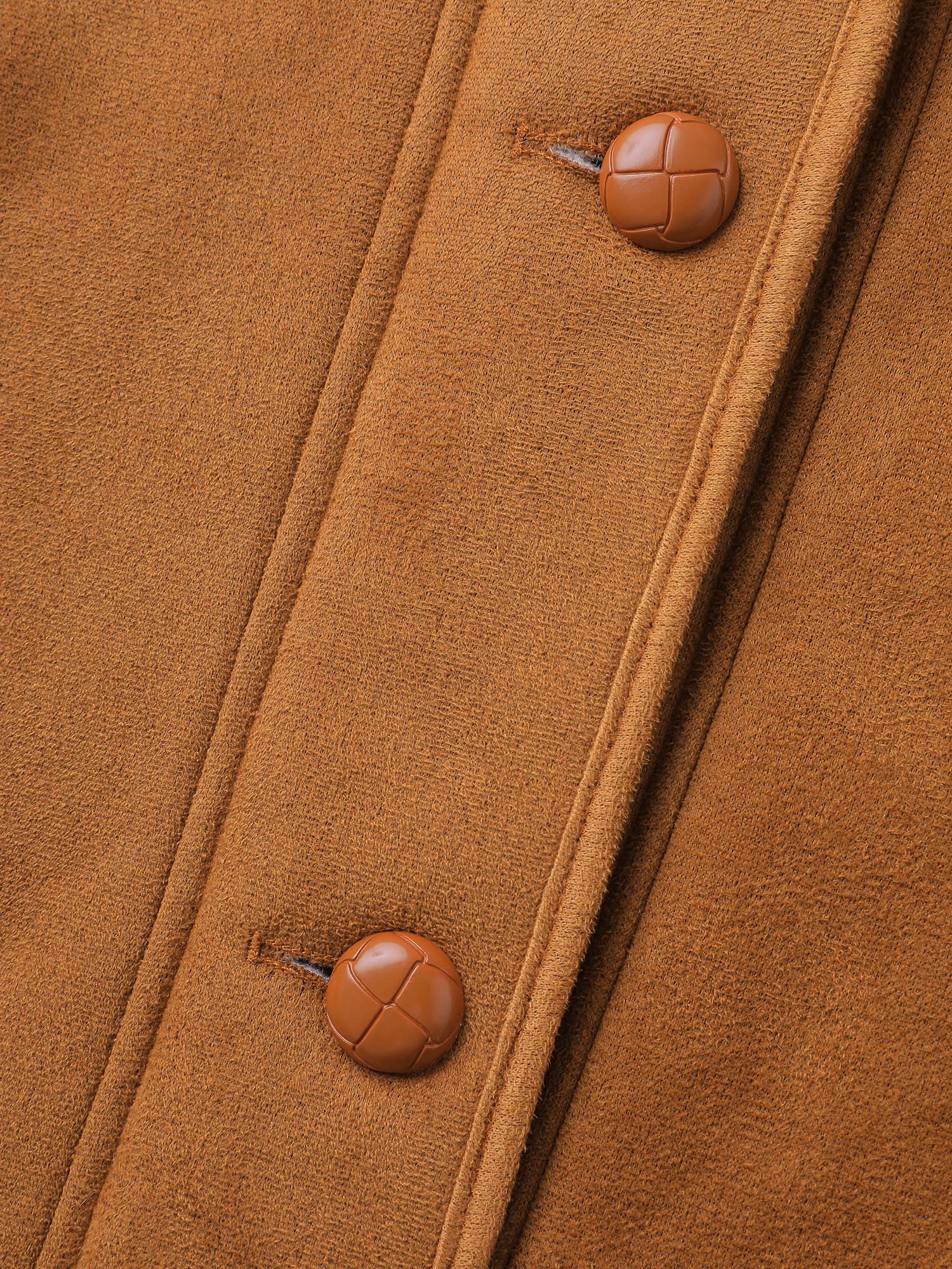 Fluffy Contrast Buttons Quilted Jacket - Image 6