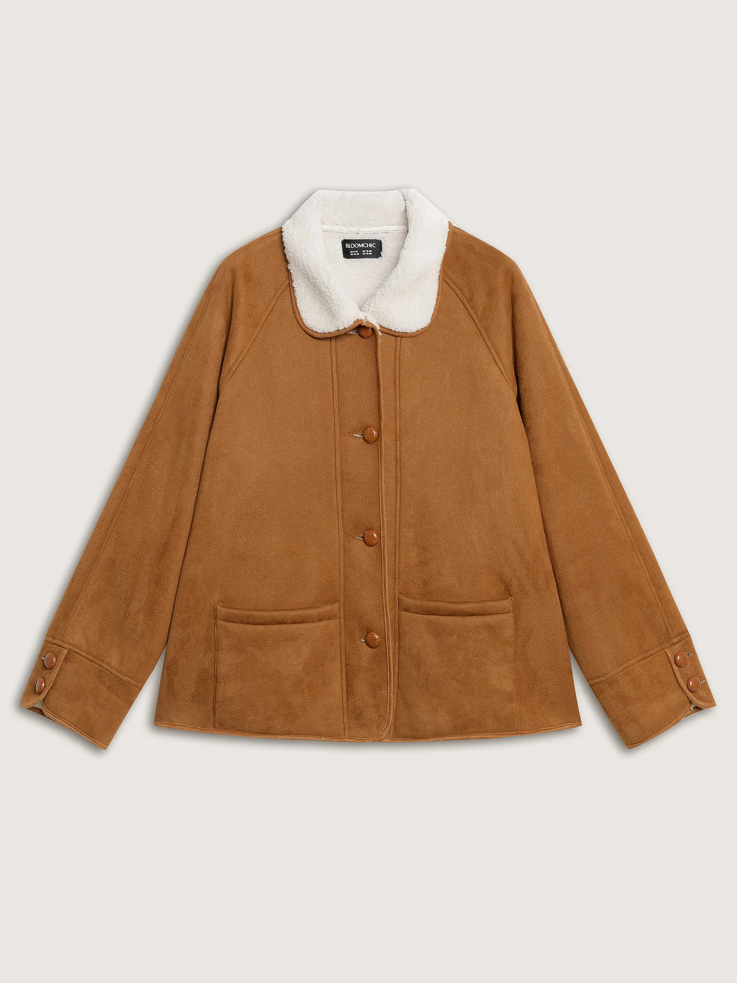 Fluffy Contrast Buttons Quilted Jacket - Image 9