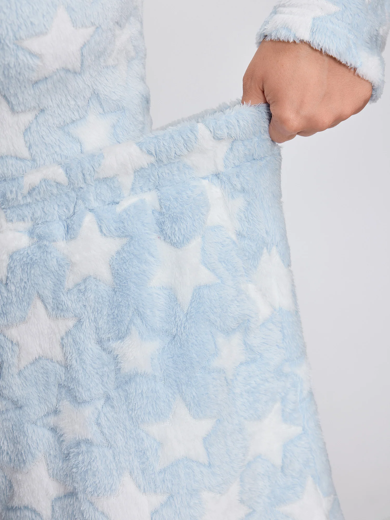 Fluffy Star Print Pockets Loungewear Set - Image 9