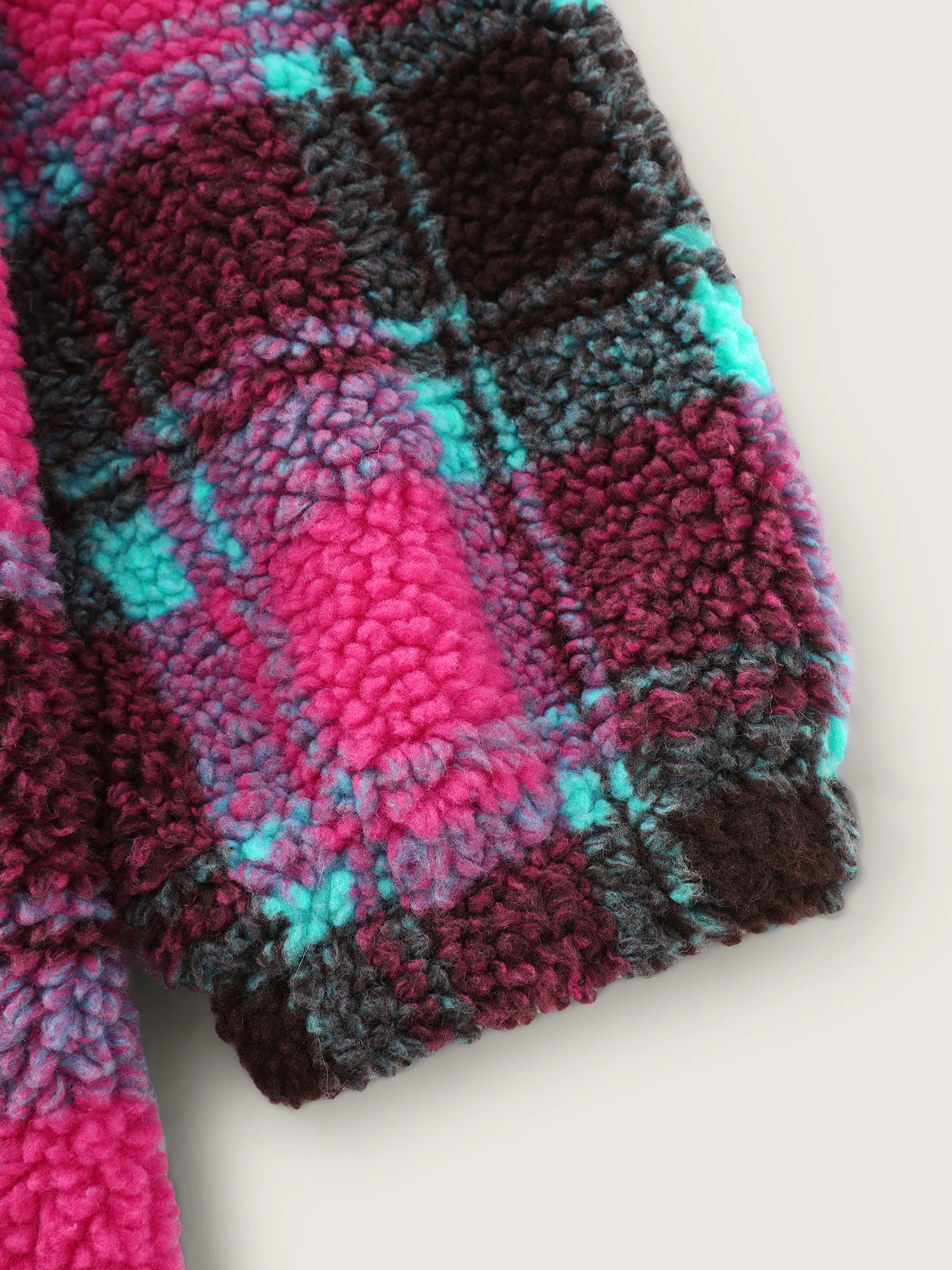 Fluffy Texture Plaid Button-Front Coat - Image 7