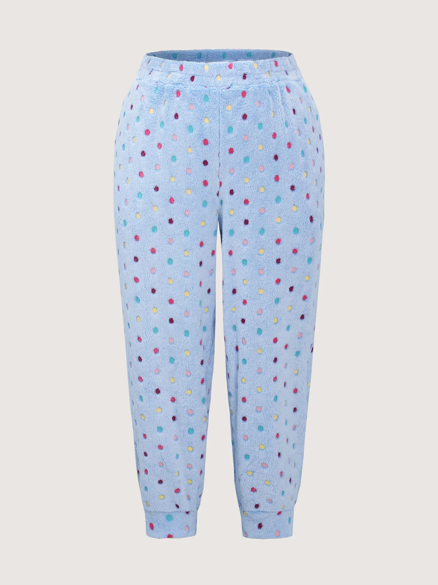 Fluffy Textured Polka Dots Lounge Bottoms - Image 8