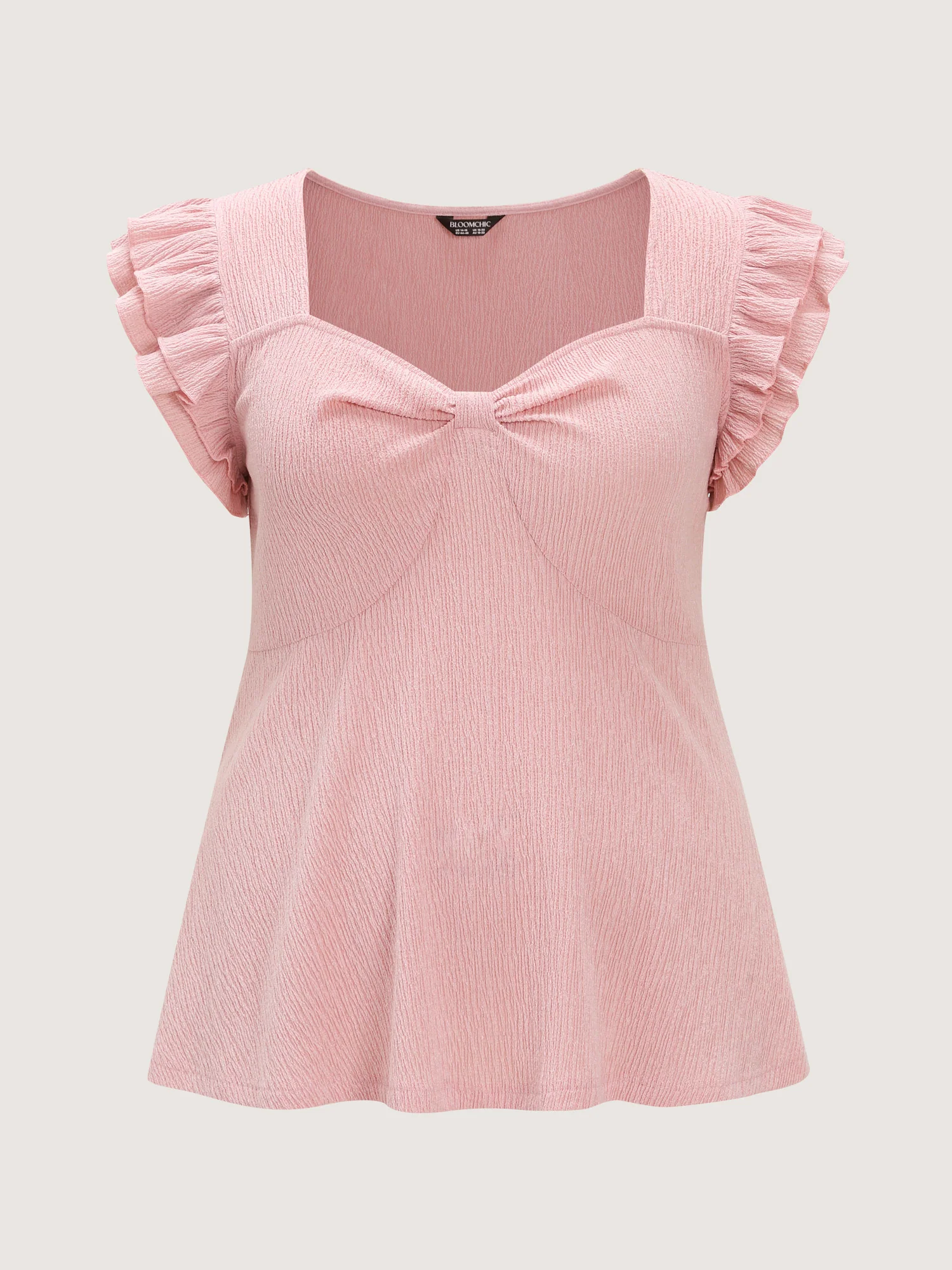 Flutter Layered Sleeve Sweetheart Knit Top - Image 7