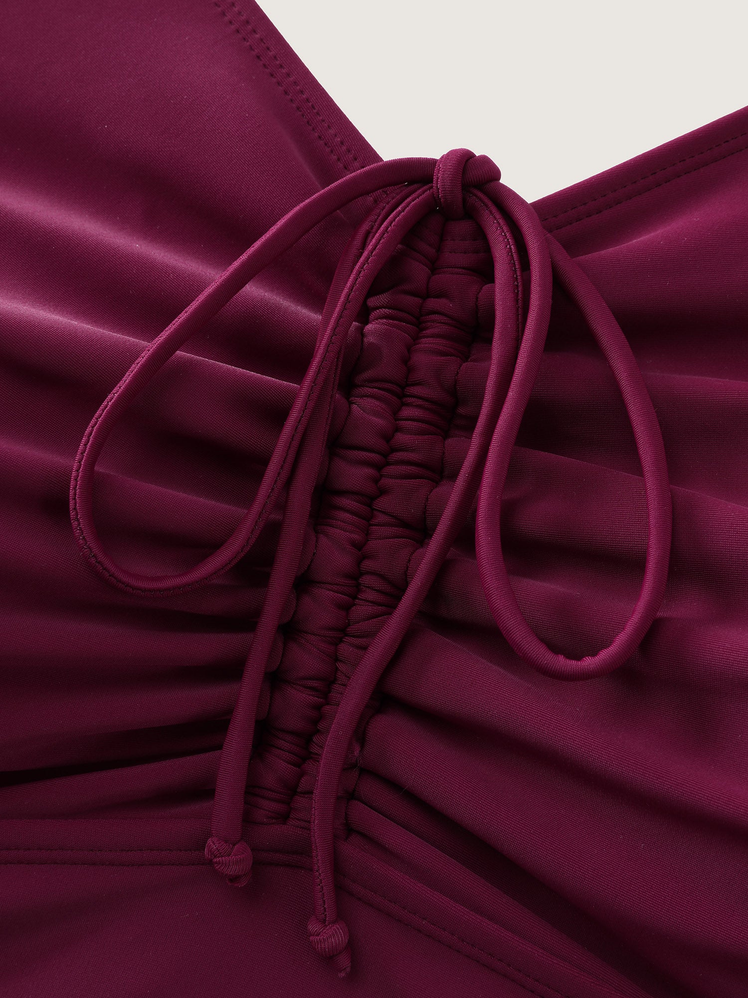 Flutter Sleeve Adjustable Drawstring One Piece Swimsuit - Image 5
