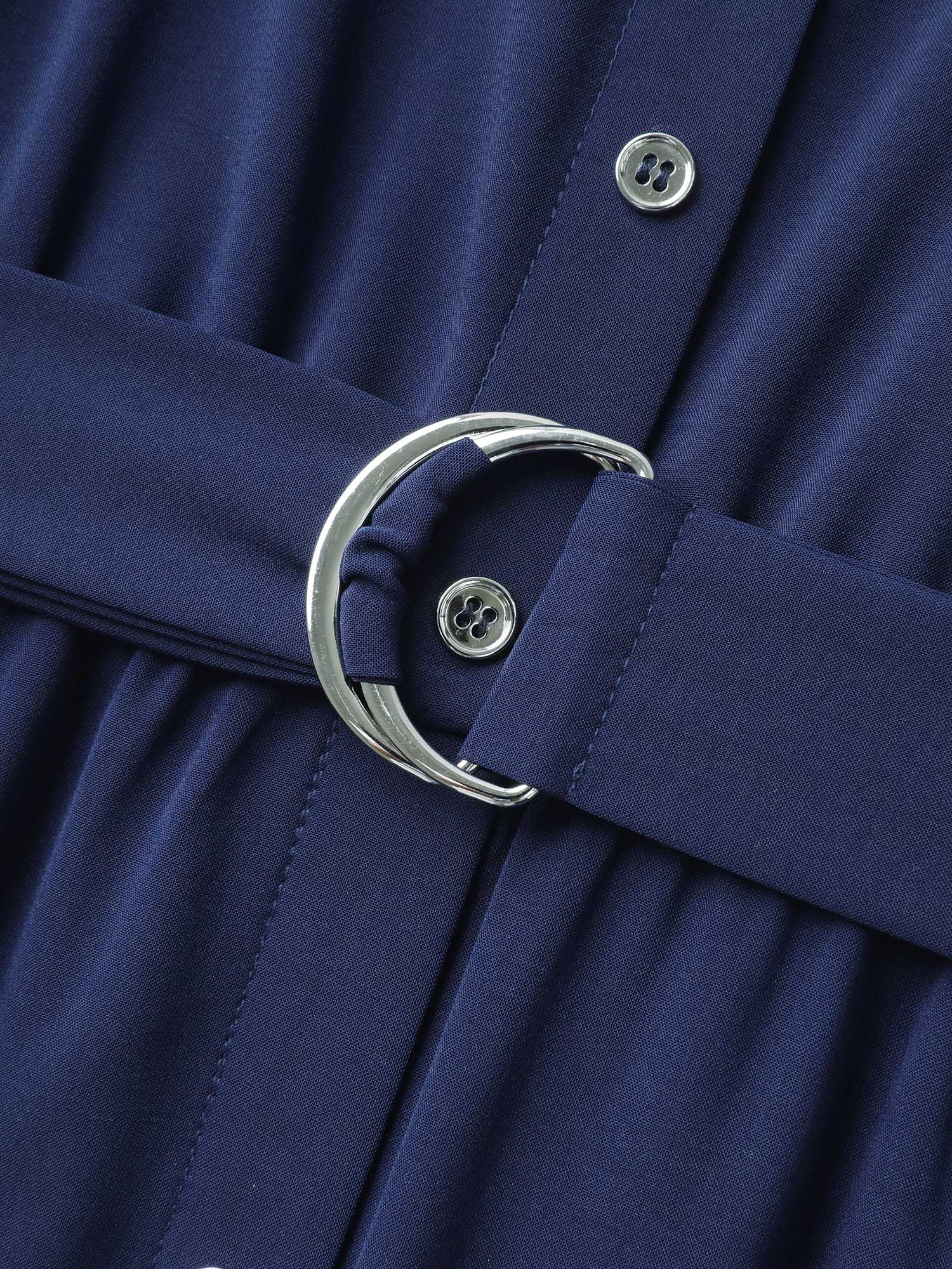 Flutter Sleeve Belted Shirt Dress - Image 5
