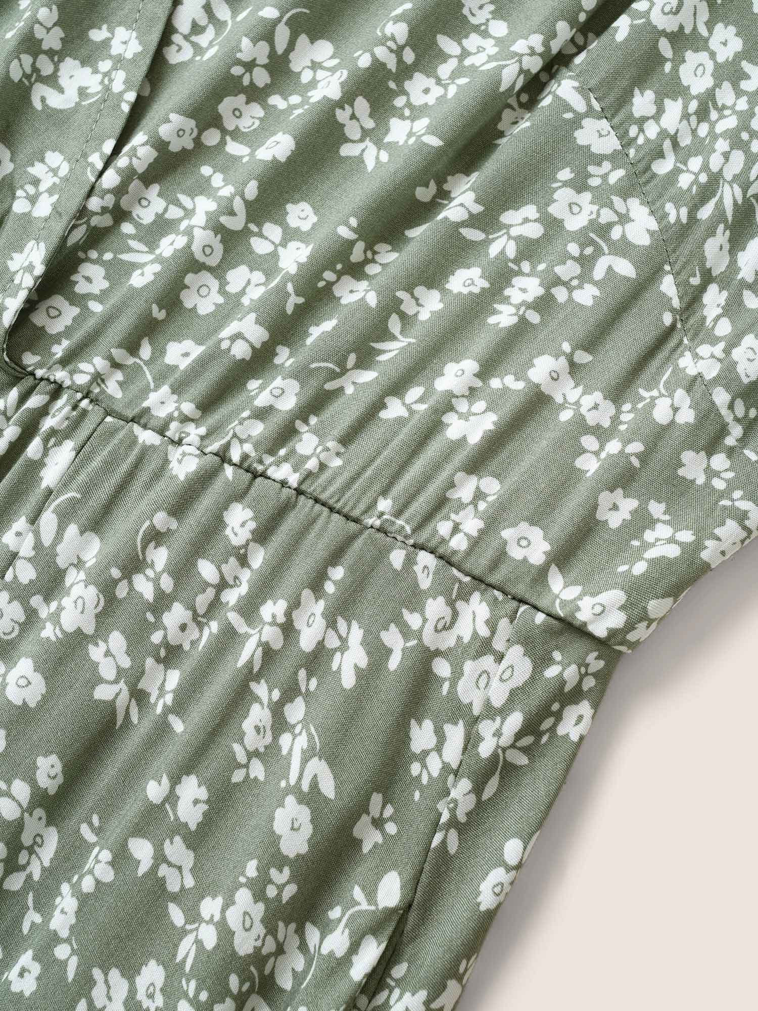 Bloom Dress - Flutter Sleeve Ditsy Floral Pocket Split Maxi Dress - Image 19