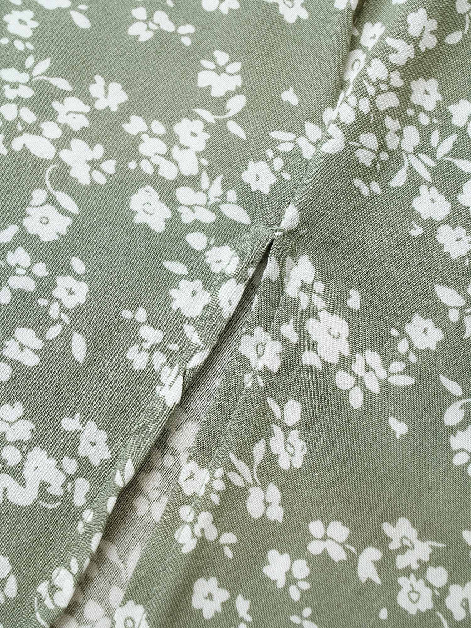 Bloom Dress - Flutter Sleeve Ditsy Floral Pocket Split Maxi Dress - Image 20