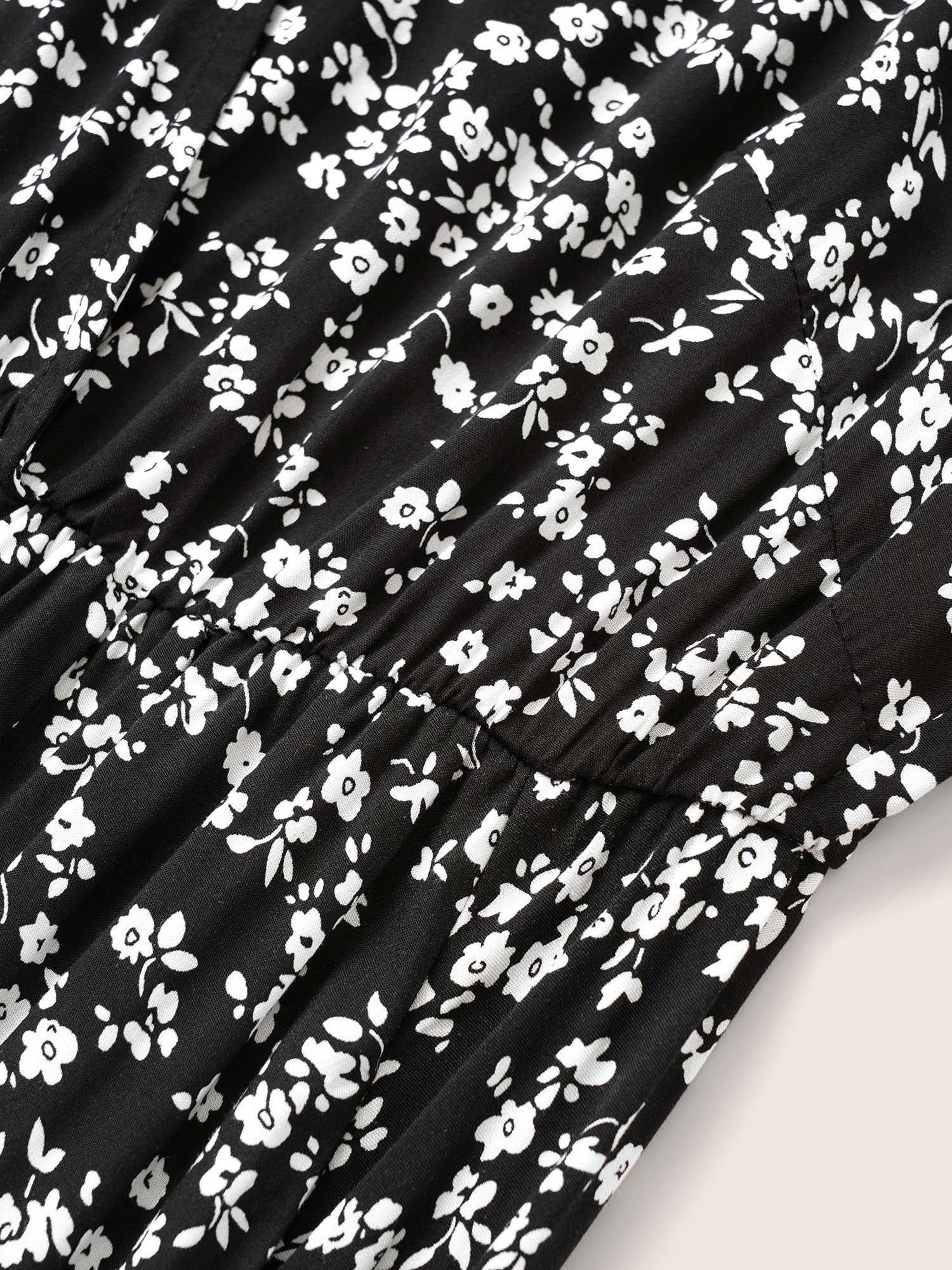 Bloom Dress - Flutter Sleeve Ditsy Floral Pocket Split Maxi Dress - Image 38