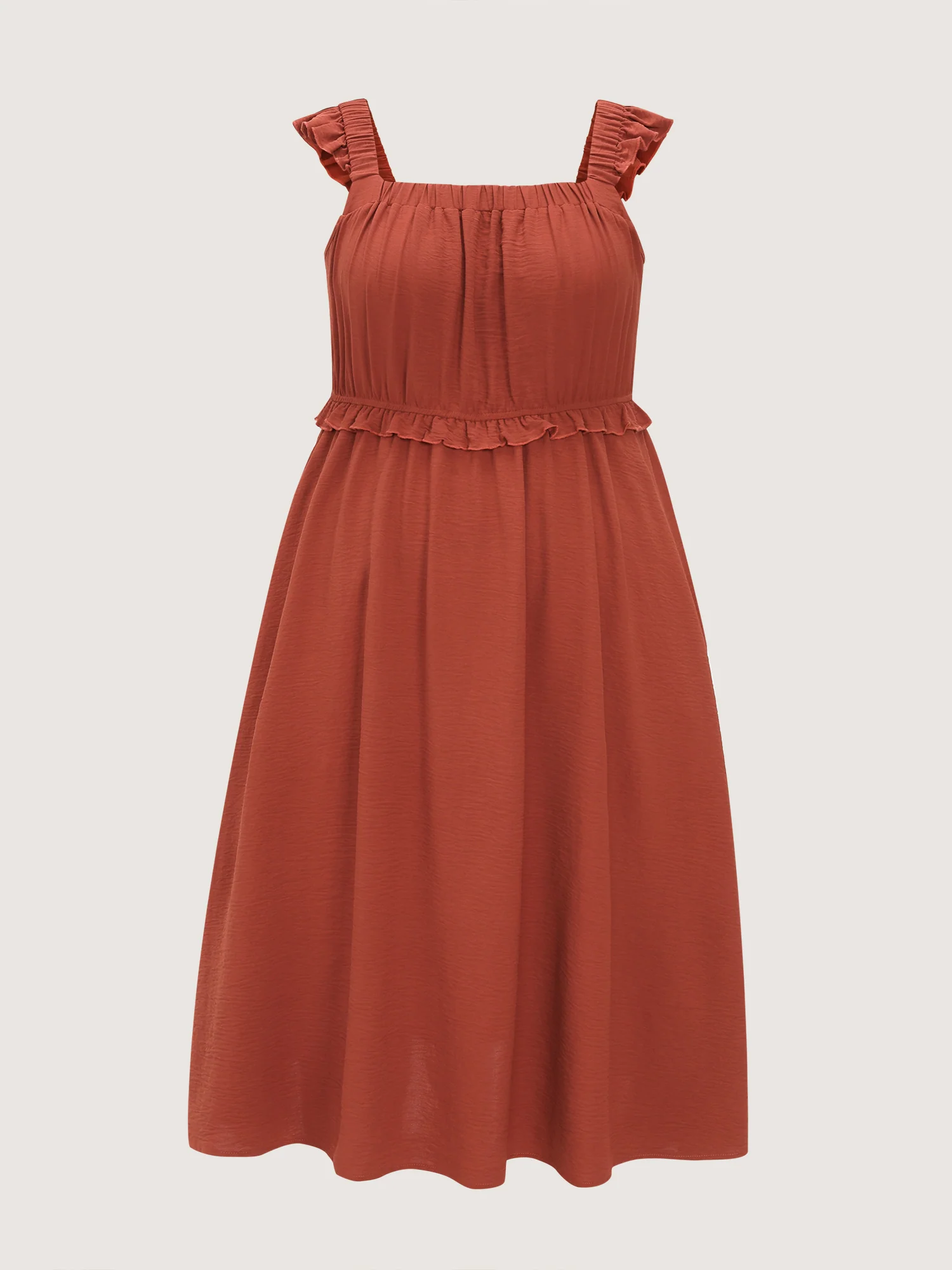 Flutter Sleeve Fit And Flare Midi Dress - Image 6