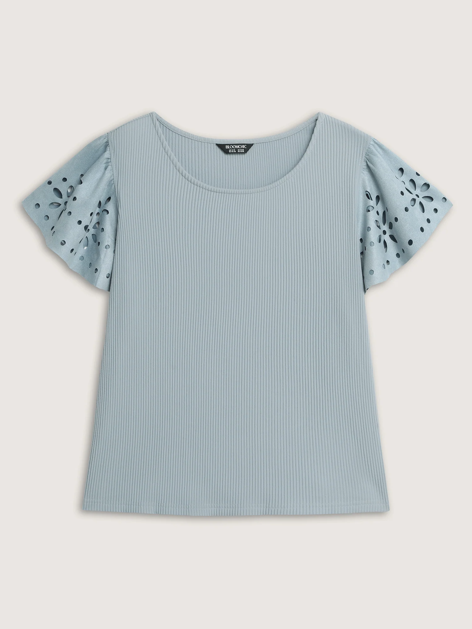 Flutter Sleeve Round Neck Knit Top - Image 6