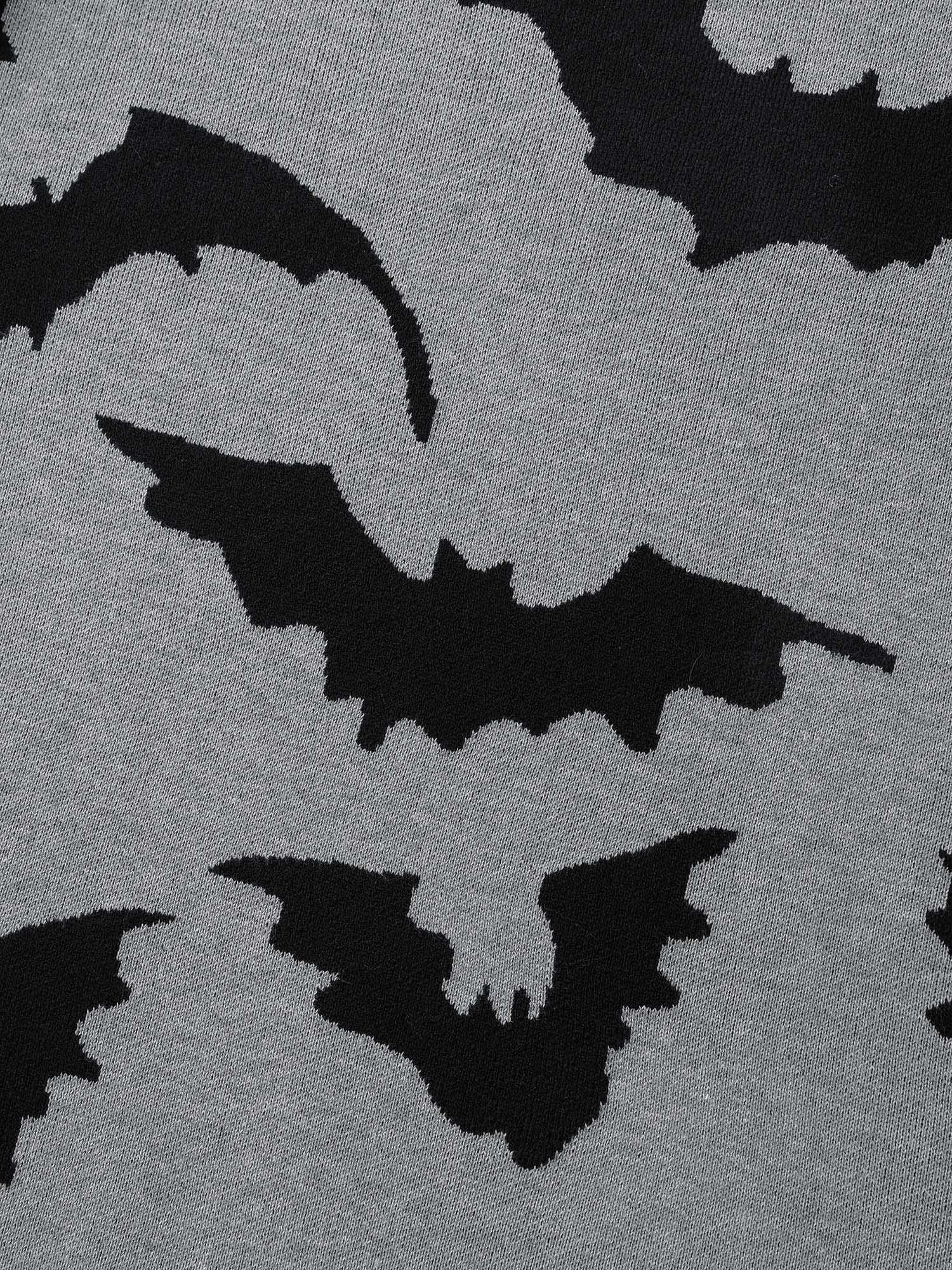 Flying Bats Pattern Crew Neck Pullover - Image 5