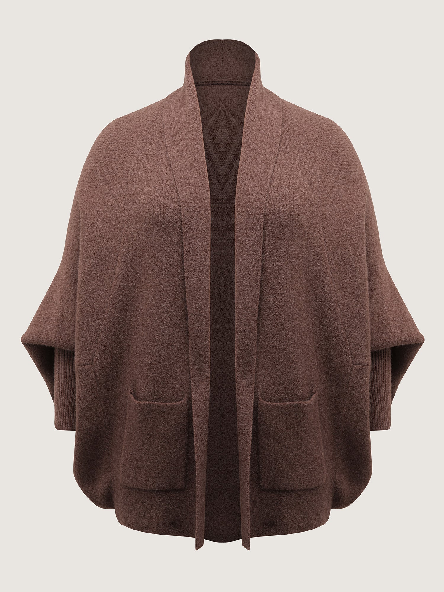 Folded Collar Dolman Sleeve Knit Cardigan - Image 7
