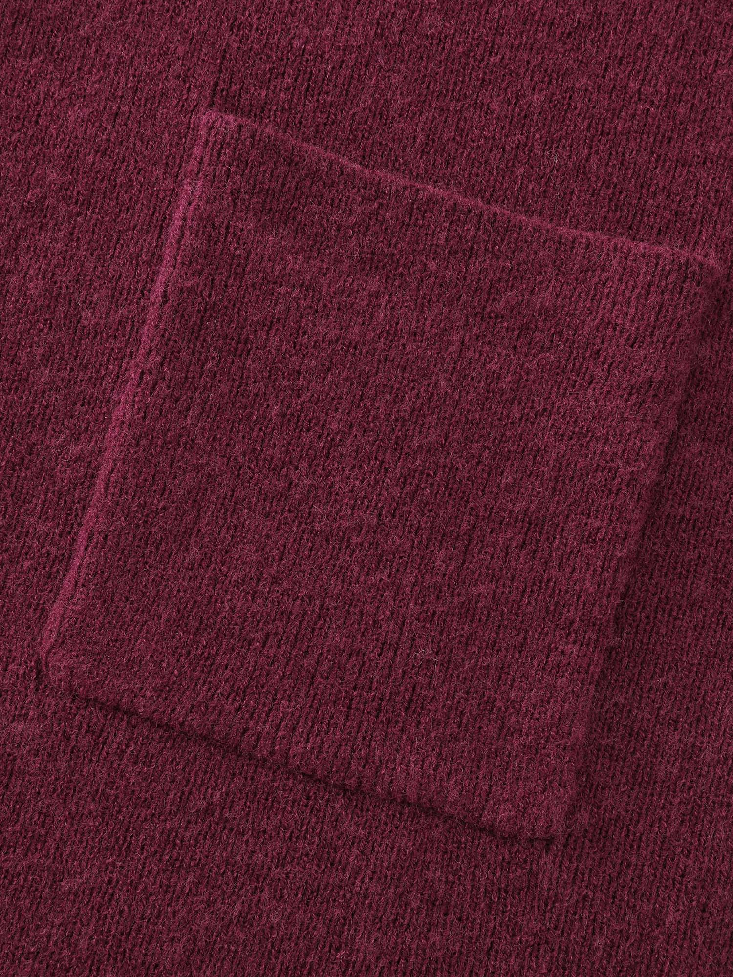Folded Collar Open-Front Knit Cardigan - Image 5