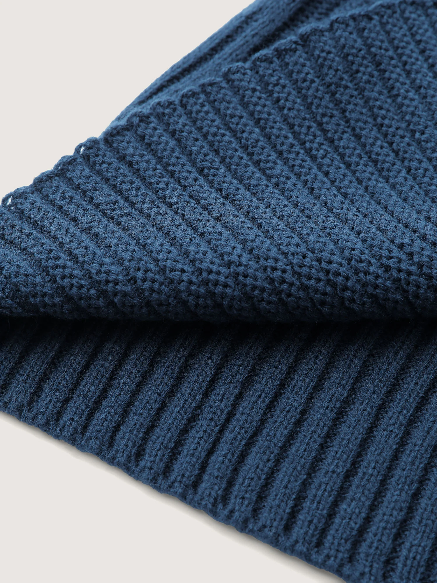 Folded Collar Ribbed Curvy Knit Cardigan - Image 5