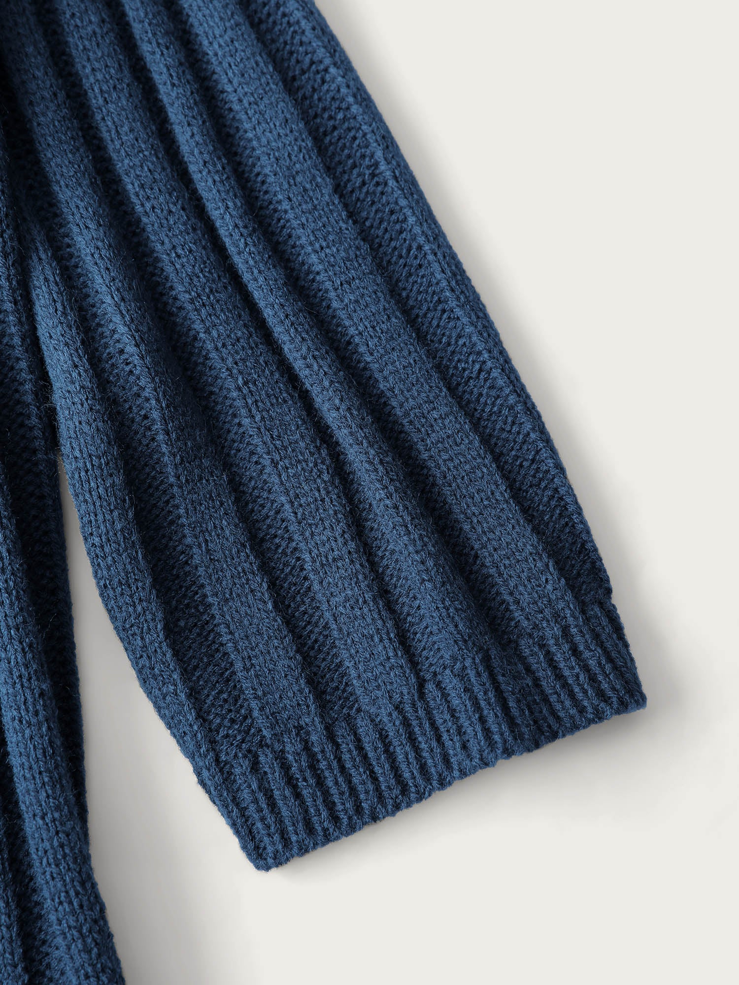 Folded Collar Ribbed Curvy Knit Cardigan - Image 6