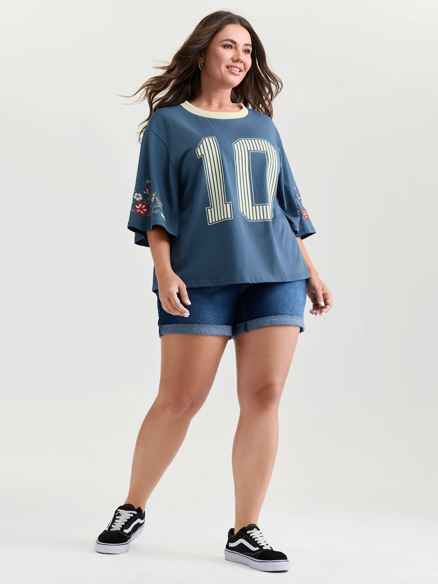 Cotton Football Pattern Colorful Drop-Shoulder T-Shirt - Image 2