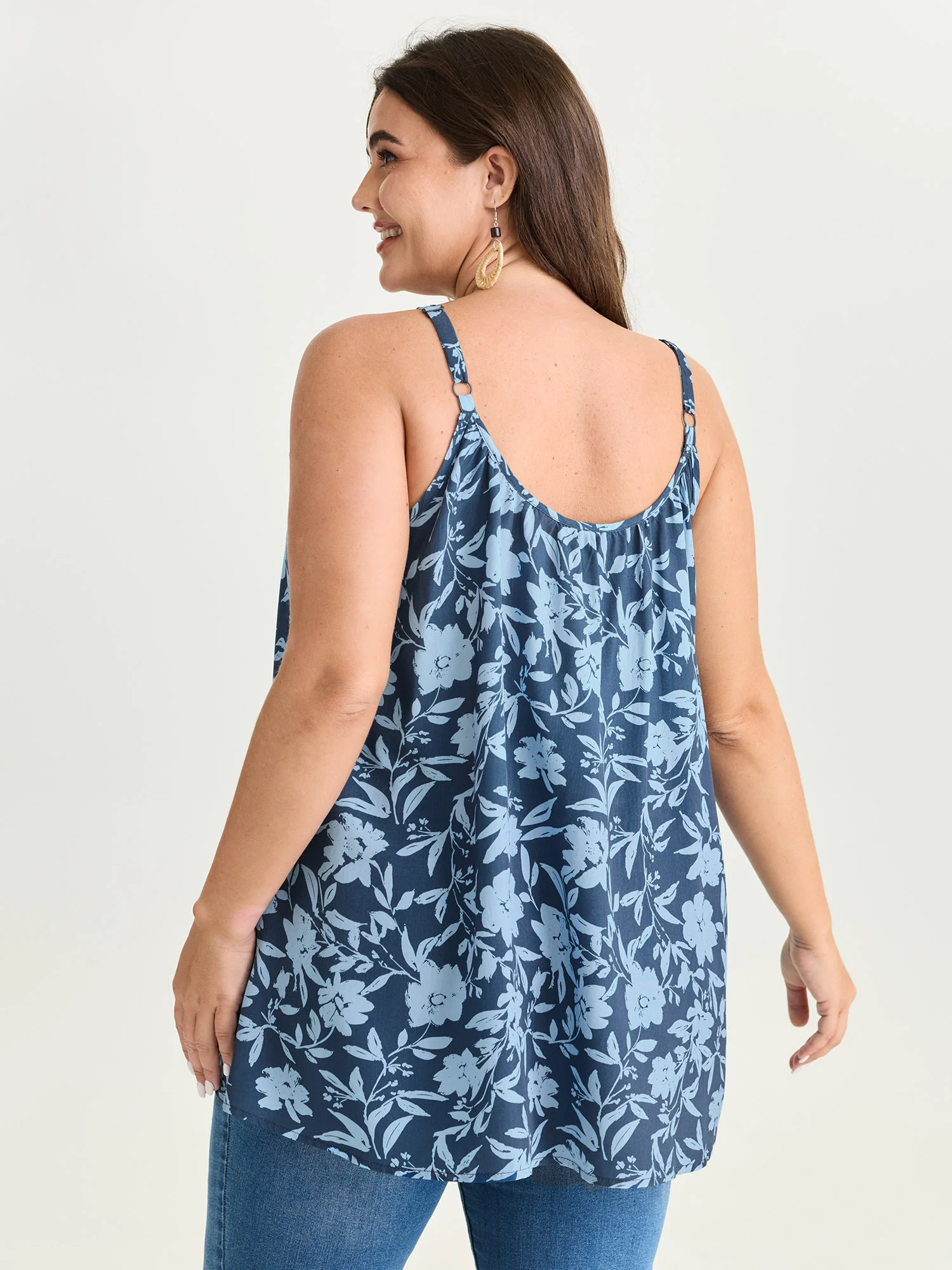 Fresh Floral Pleated Tank Top - Image 4