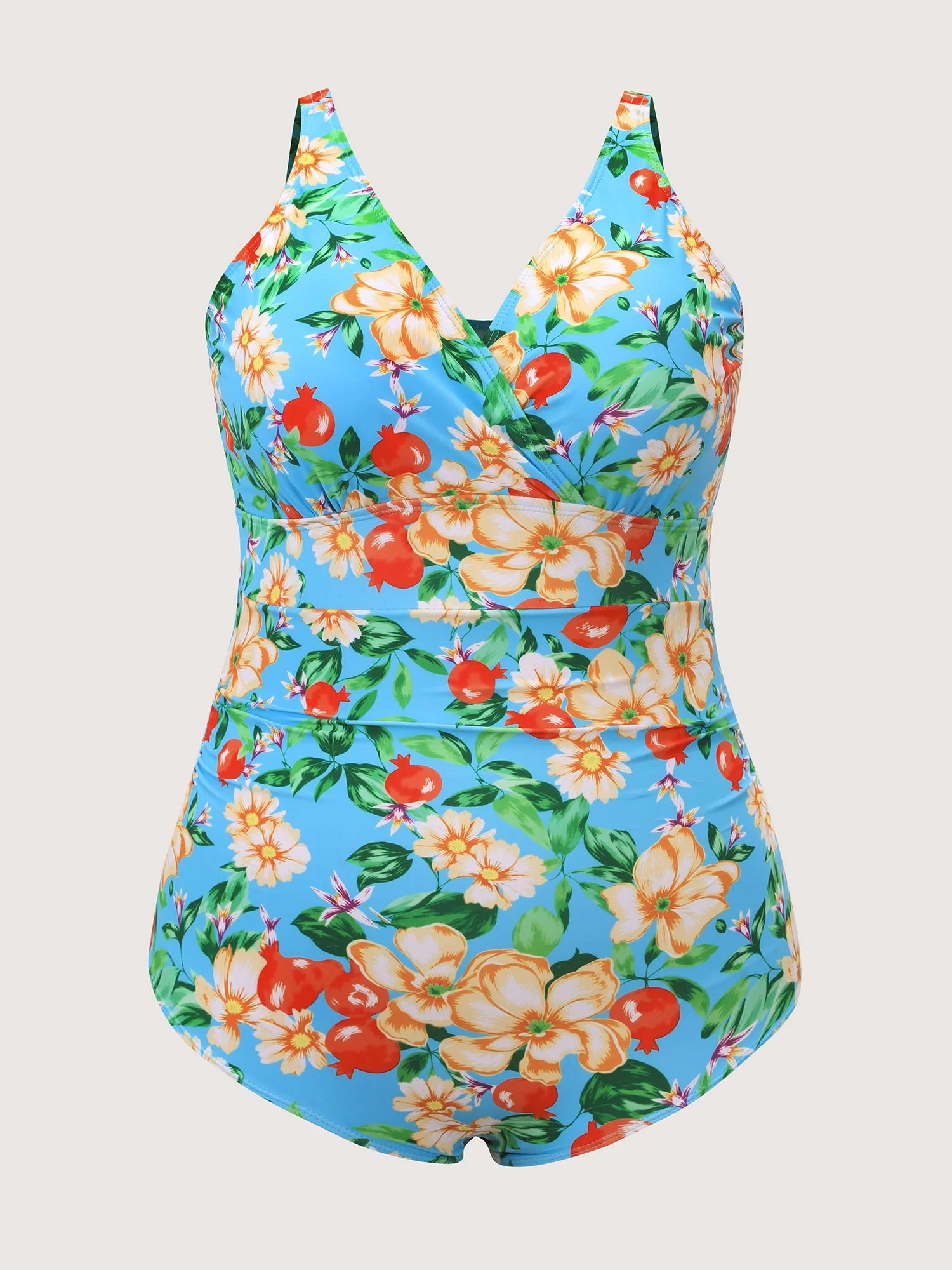 Fresh Fruit Print Embroidered Edge One-Piece Swimsuit - Image 7