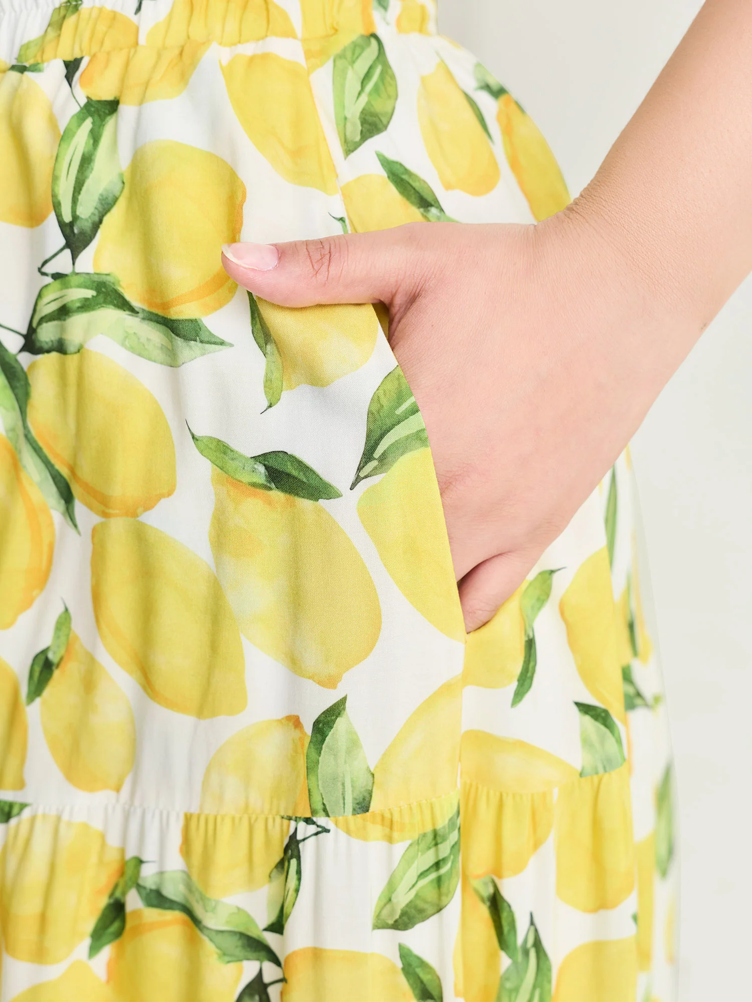 Fresh Lemon Print Maxi Skirt - Image 4