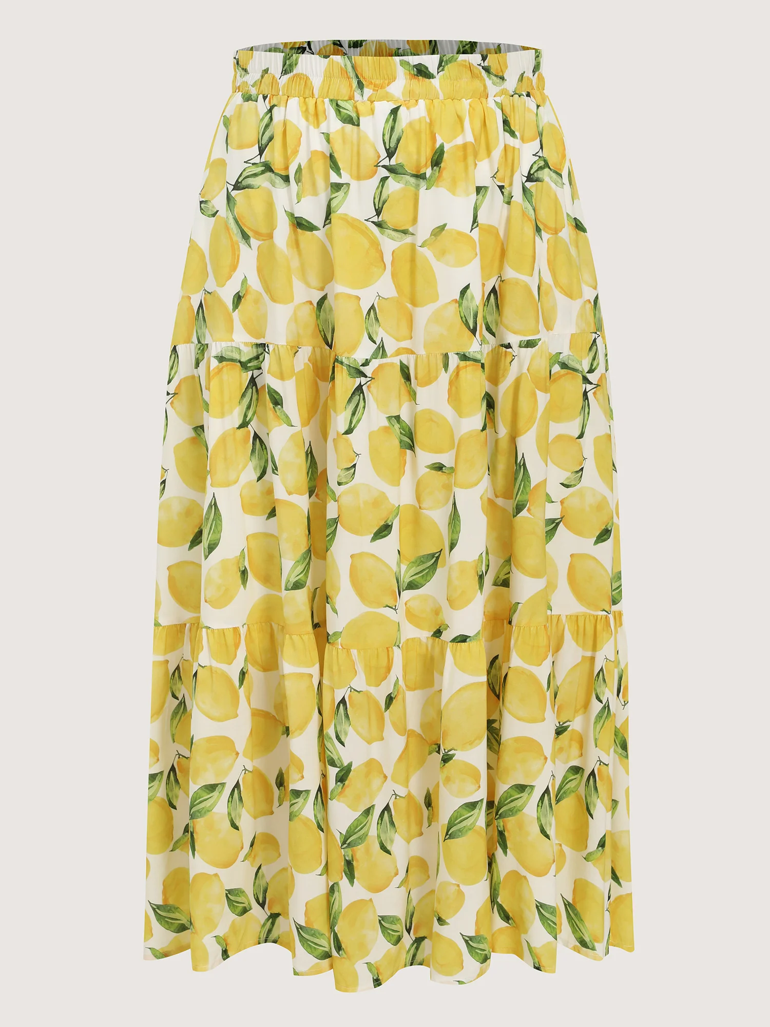 Fresh Lemon Print Maxi Skirt - Image 8