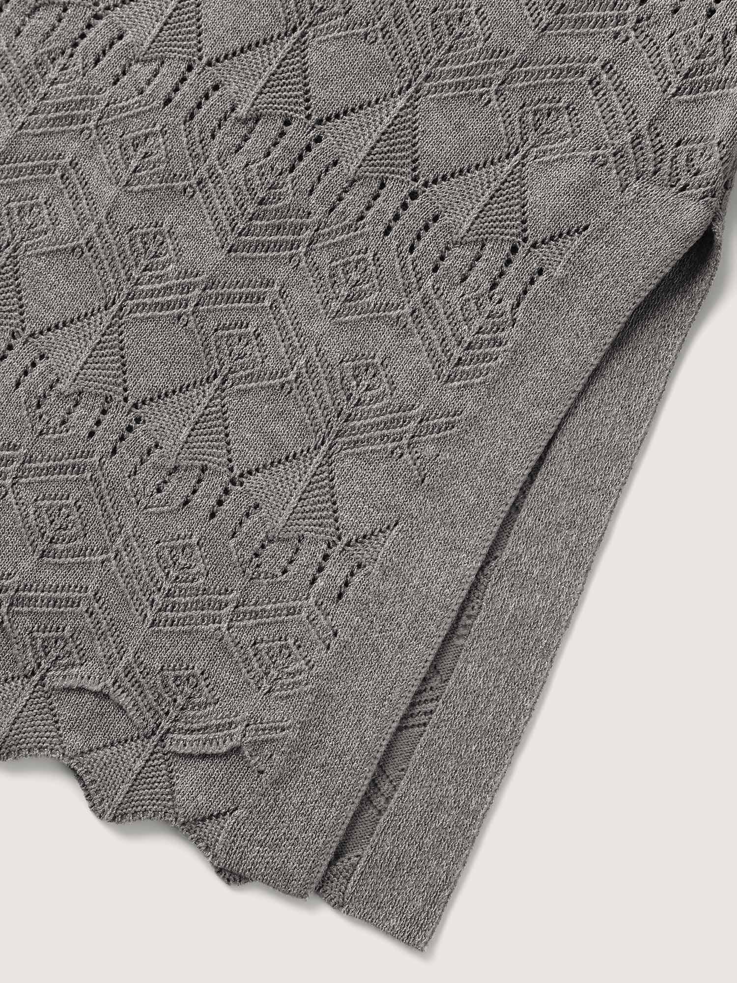 Front Tie Textured Long Knit Cardigan - Image 6