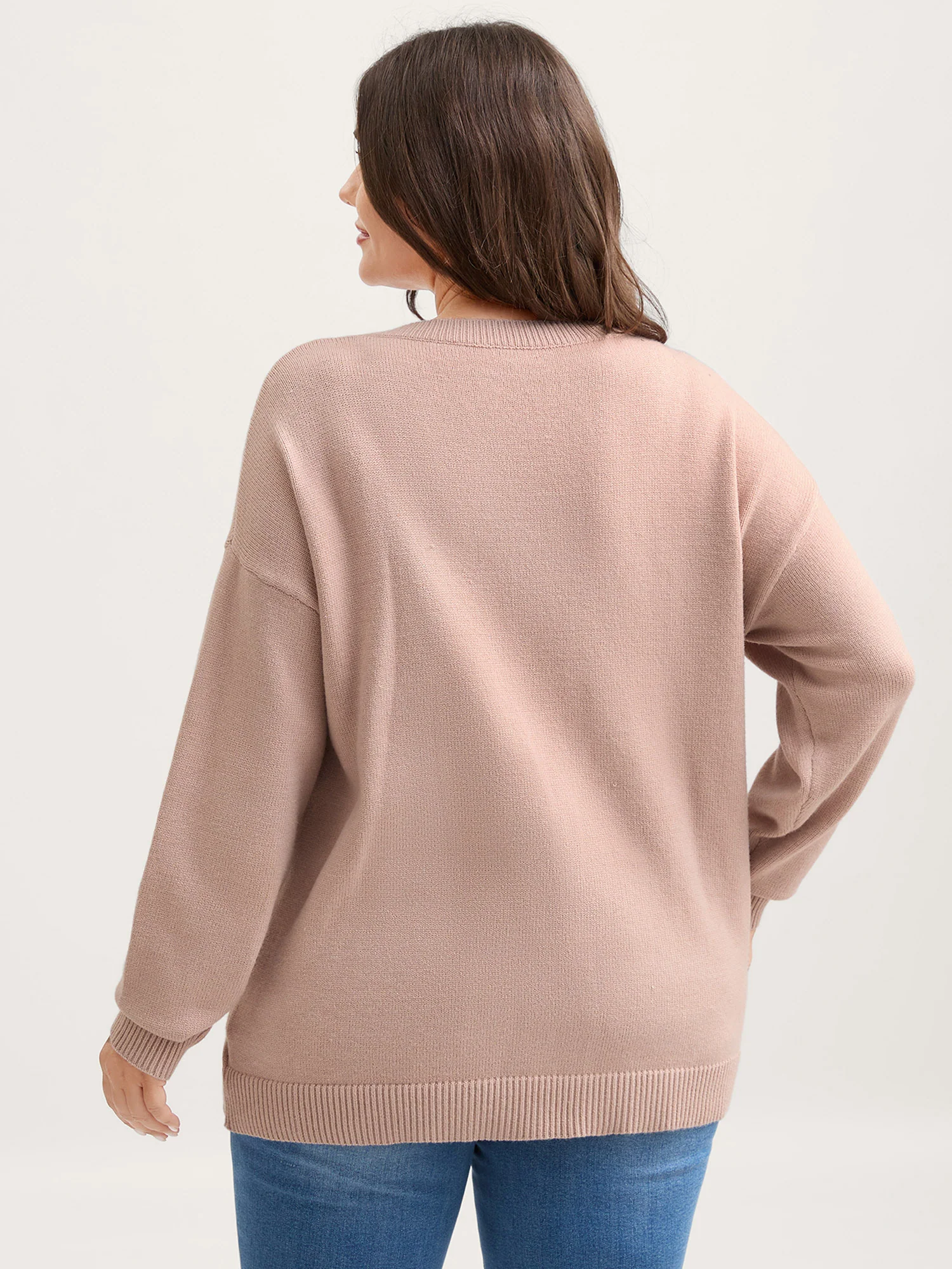 Fruit Jacquard Ribbed Hem Pullover - Image 4