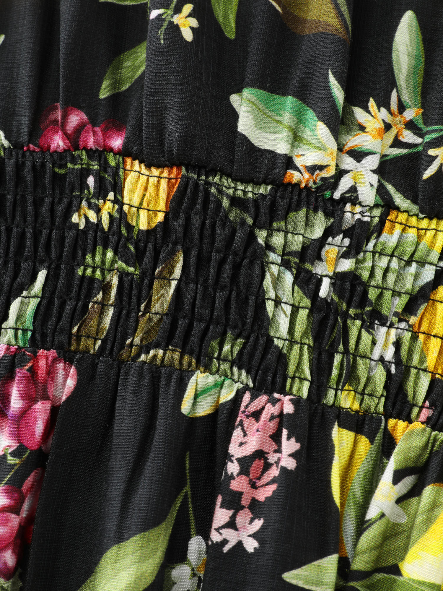 Fruit Print Bust-Friendly Drawstring Midi Dress - Image 6