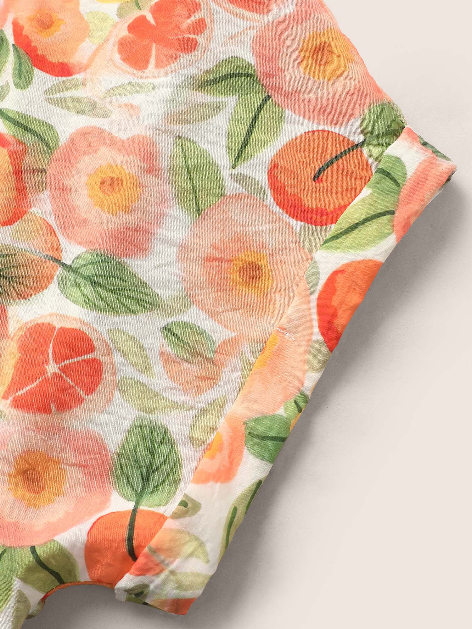 Fruit Print Curved Hem Batwing Sleeve Blouse - Image 7