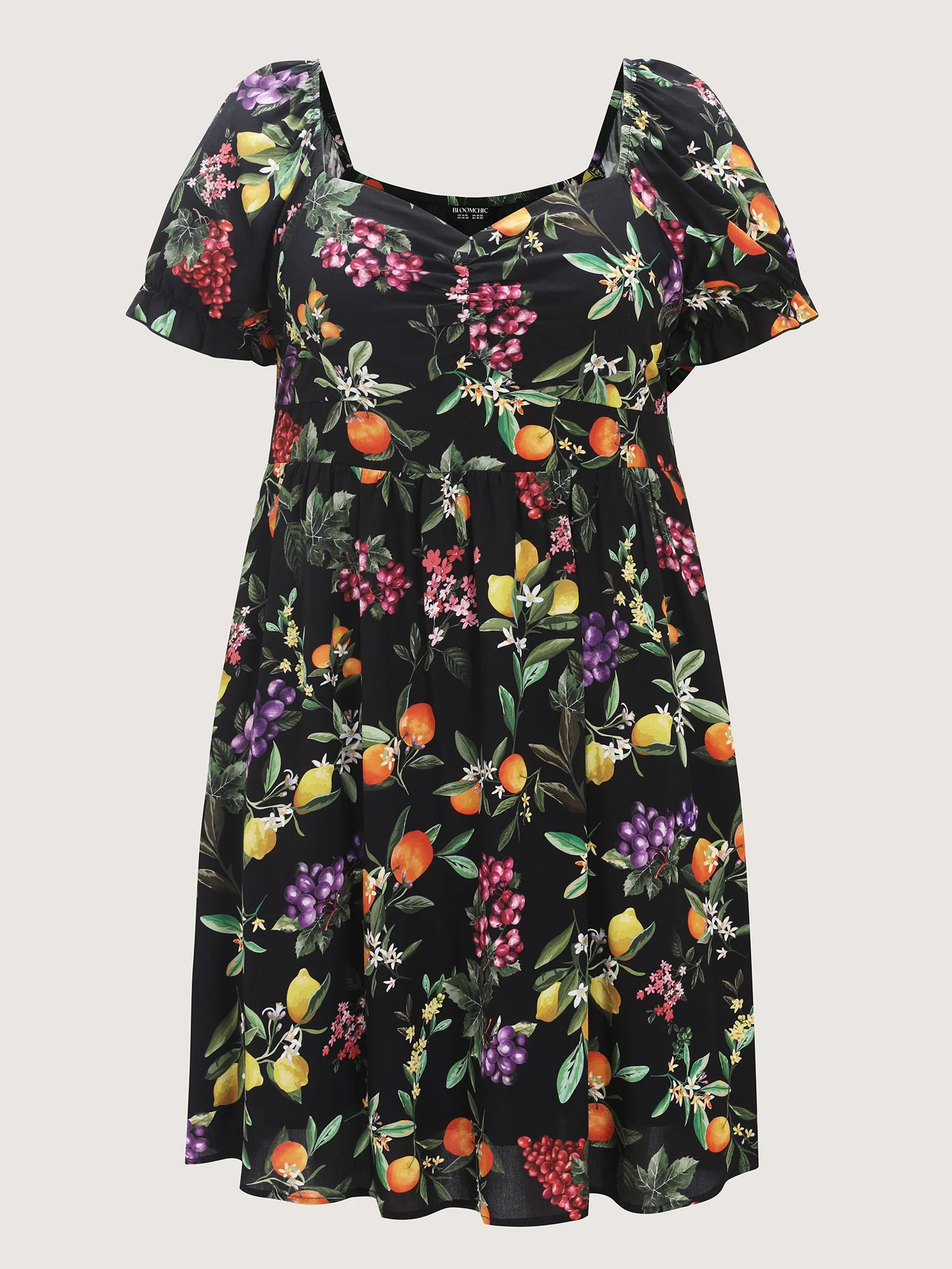 Fruit Print Sweetheart Neckline Mini Dress - Image 7