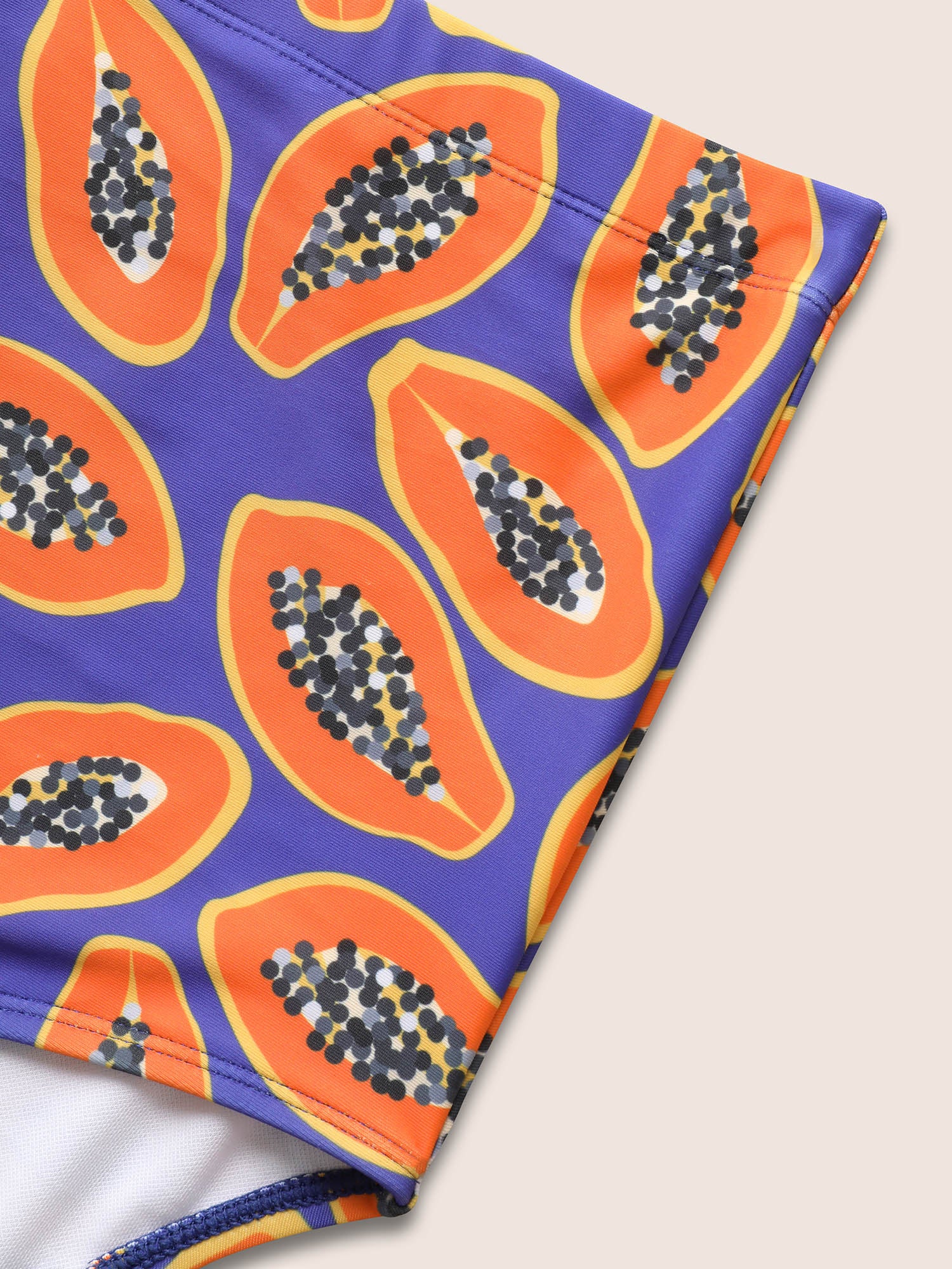 Fruit & Vegetable Print Crossover Cami Swim Dress - Image 7