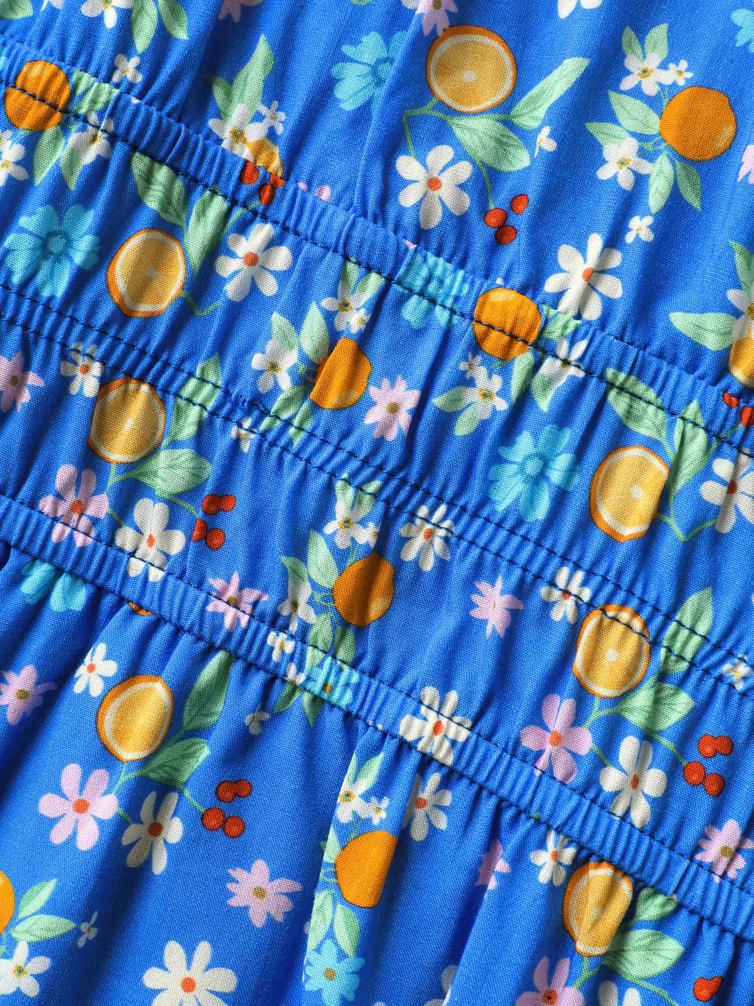 Fruity Floral Stretchy Waist Mini Dress - Image 6