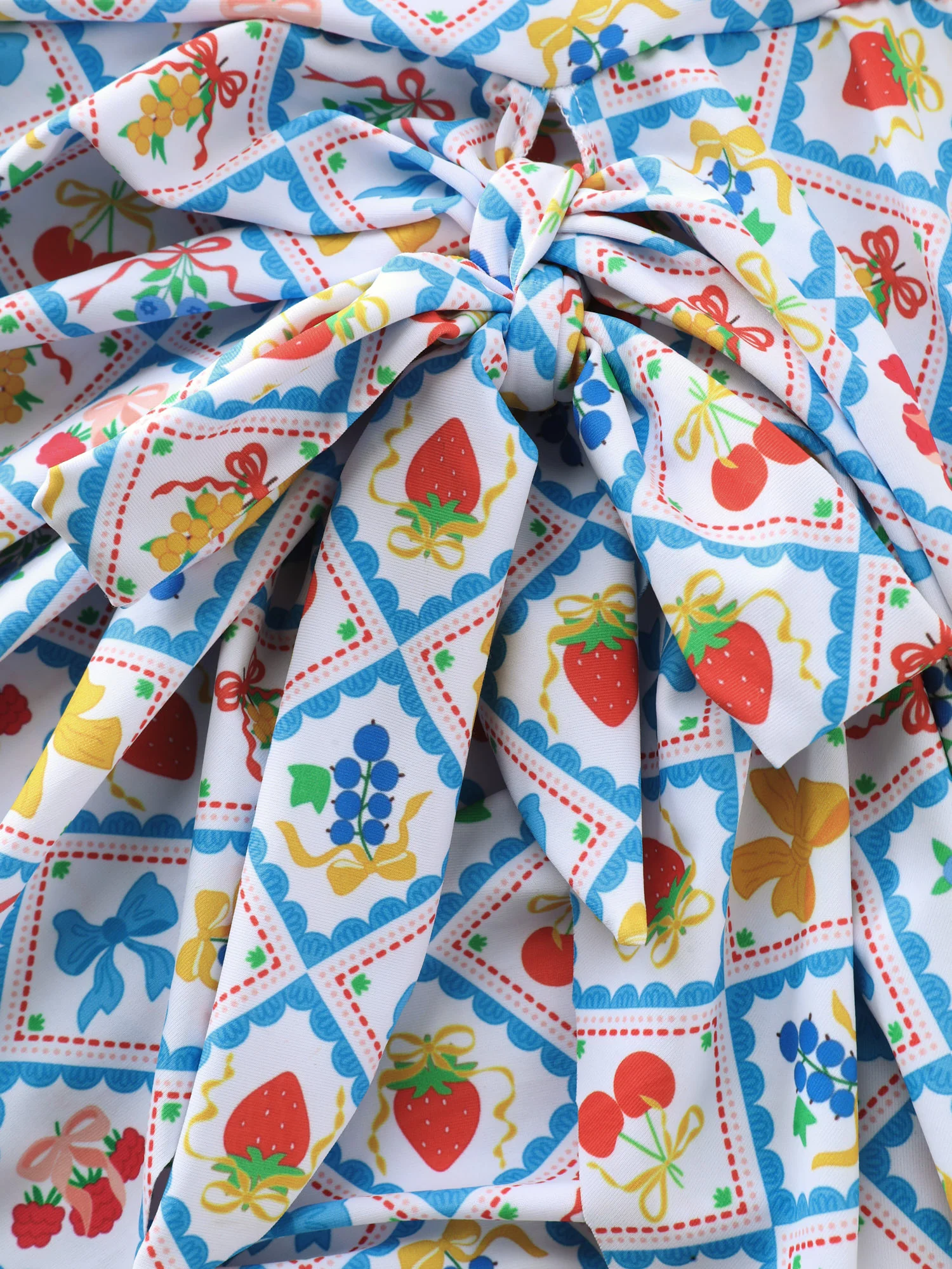 Fun Fruit Print Knotted Hem Swim Dress - Image 7