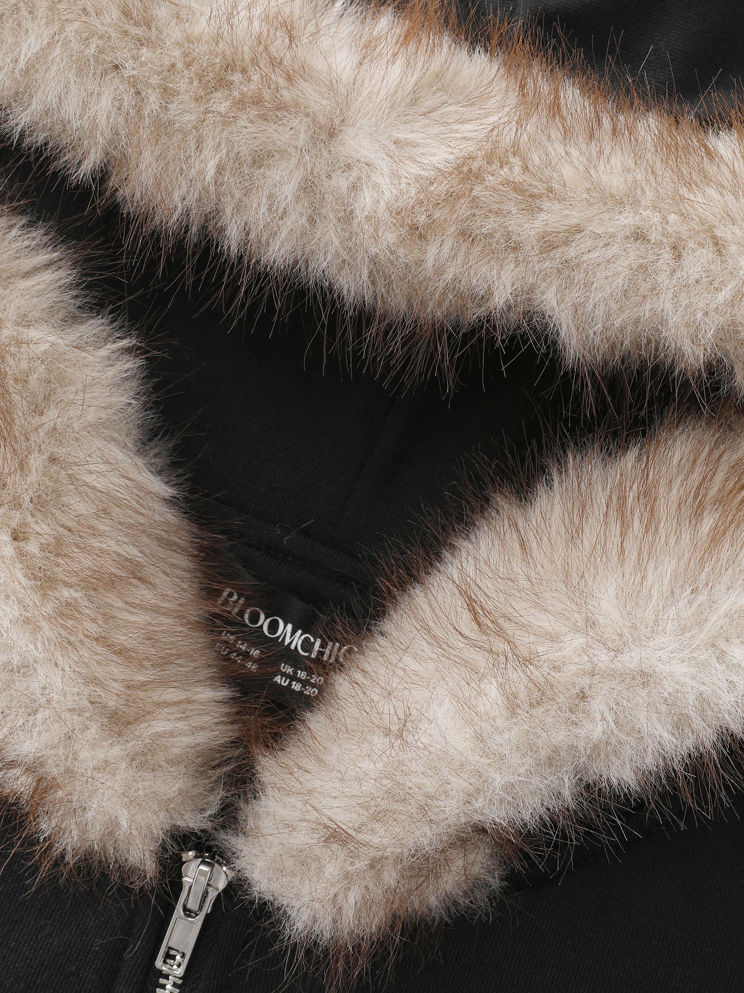 Fur Collar Stretchy Zipper Jacket - Image 5