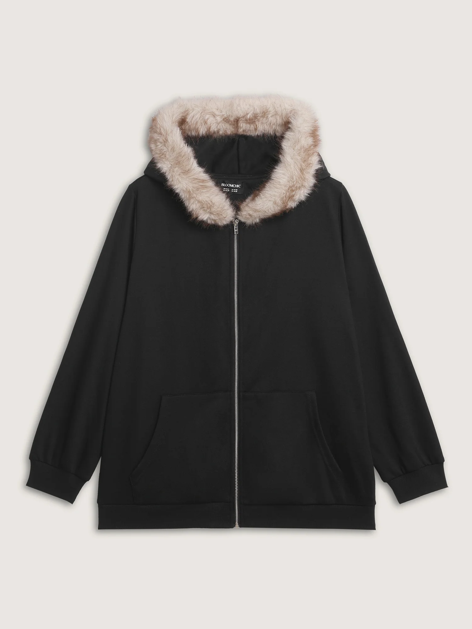 Fur Collar Stretchy Zipper Jacket - Image 8