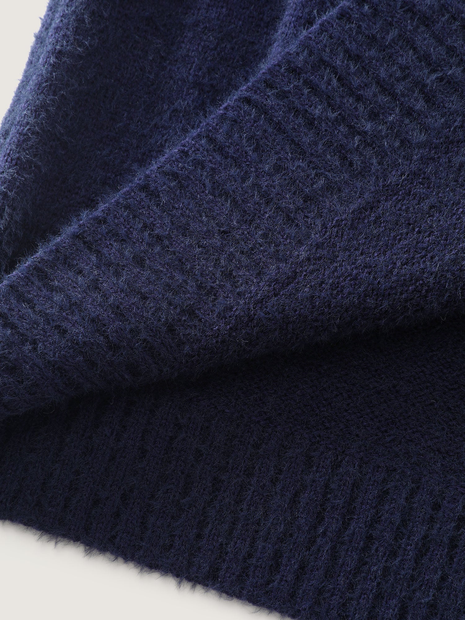 Furry Textured Colorblock Knit Cardigan - Image 6