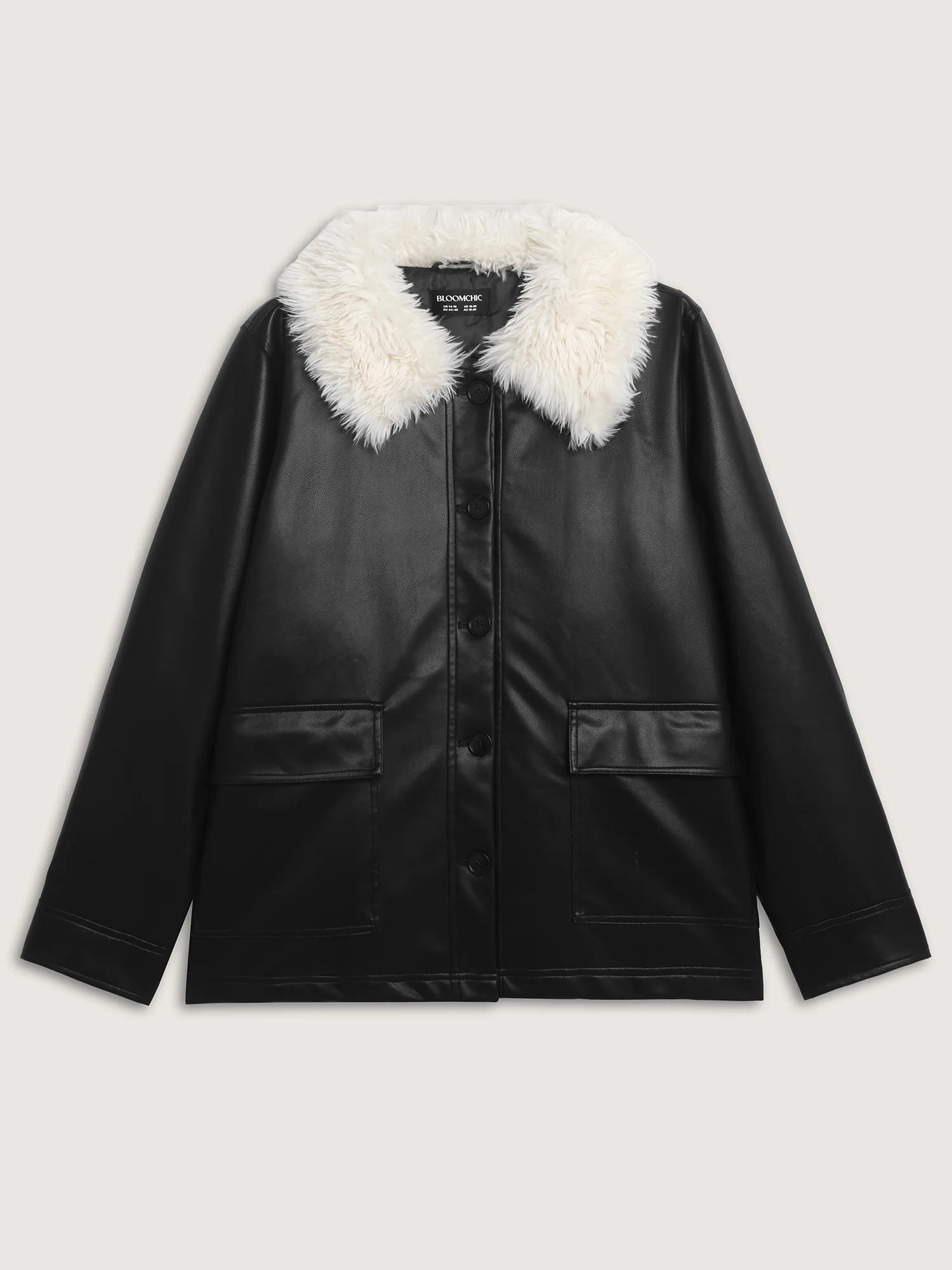 Fuzzy Collar Button Quilted Jacket - Image 7