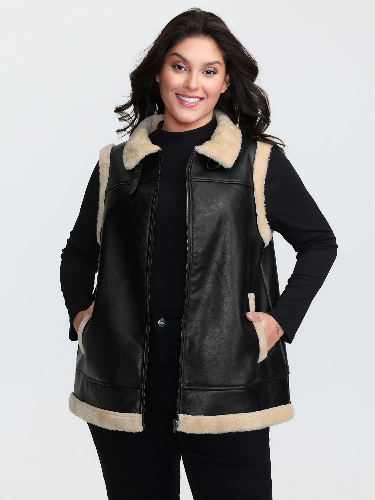 Fuzzy Edges Color Contrast Vest