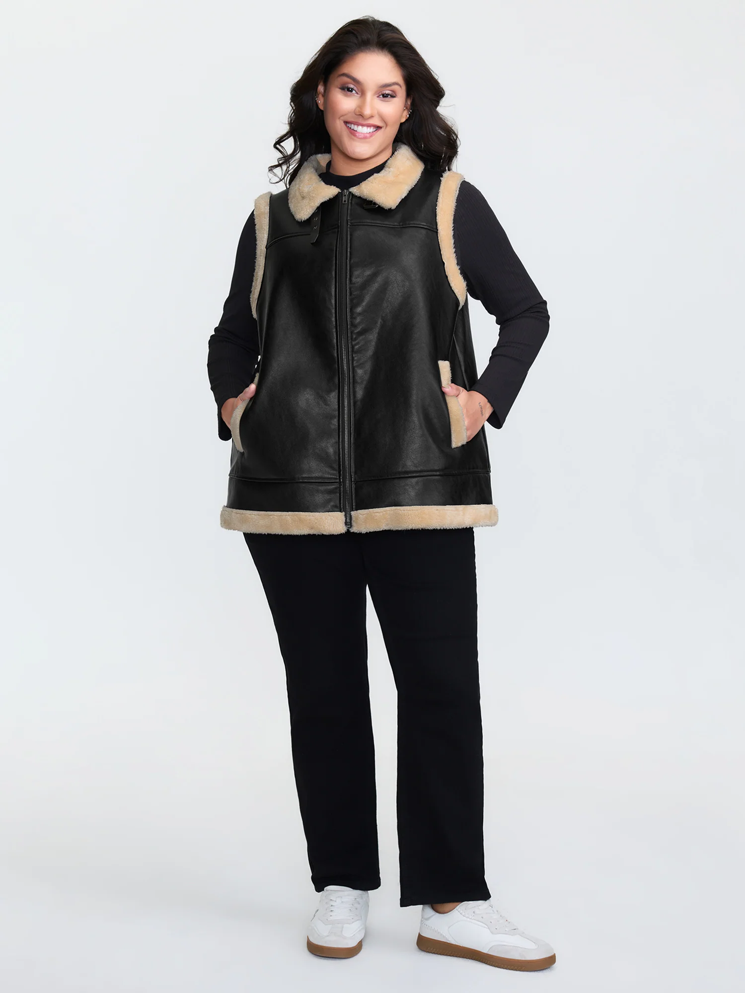 Fuzzy Edges Color Contrast Vest - Image 3