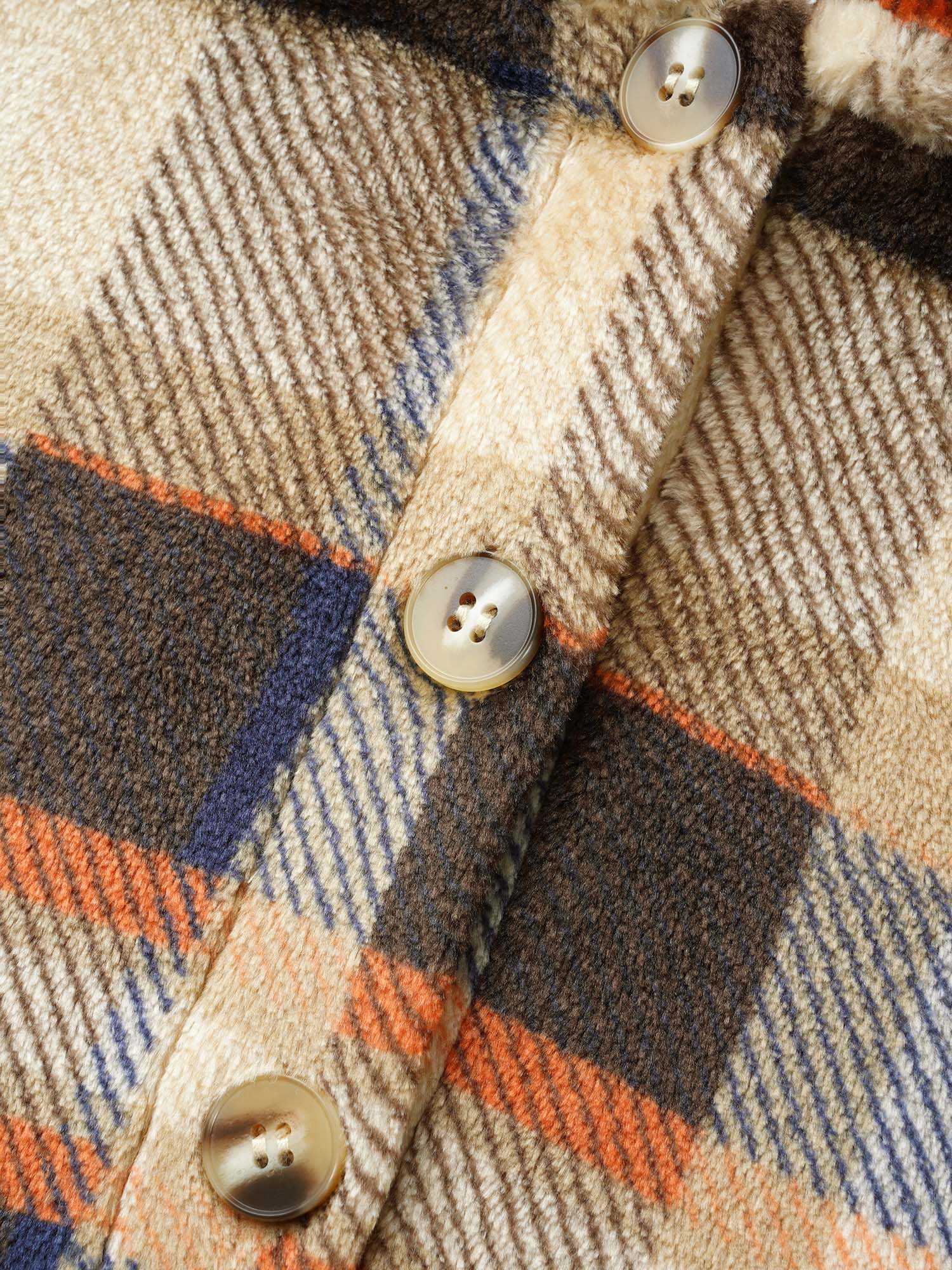 Fuzzy Pullover Plaid Hoodie - Image 6