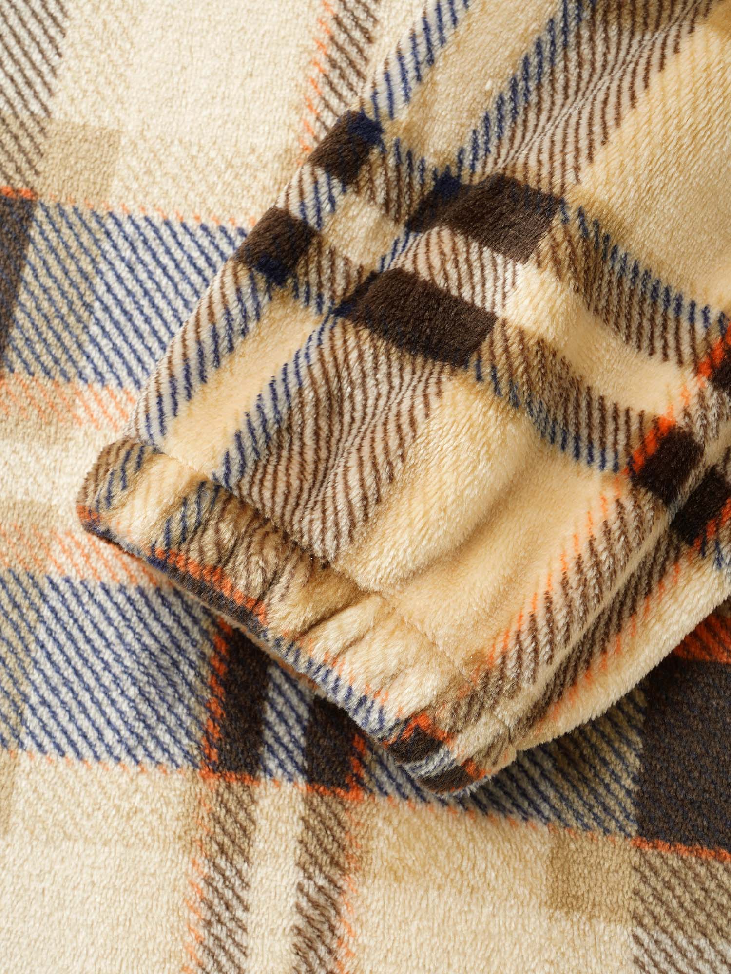 Fuzzy Pullover Plaid Hoodie - Image 7