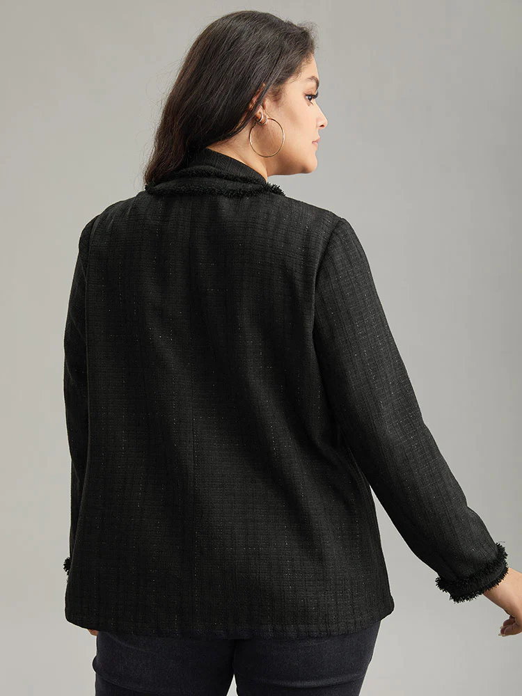Fuzzy Trim Pocket Metal Button Fly Jacket - Image 2